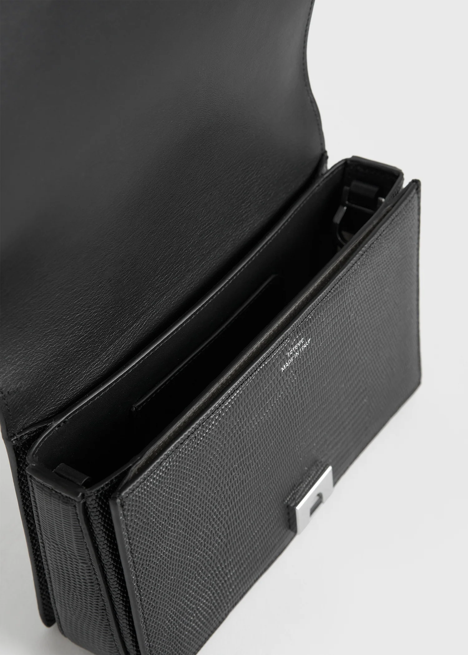 Mini T-flap lizard-embossed bag black - Image 6