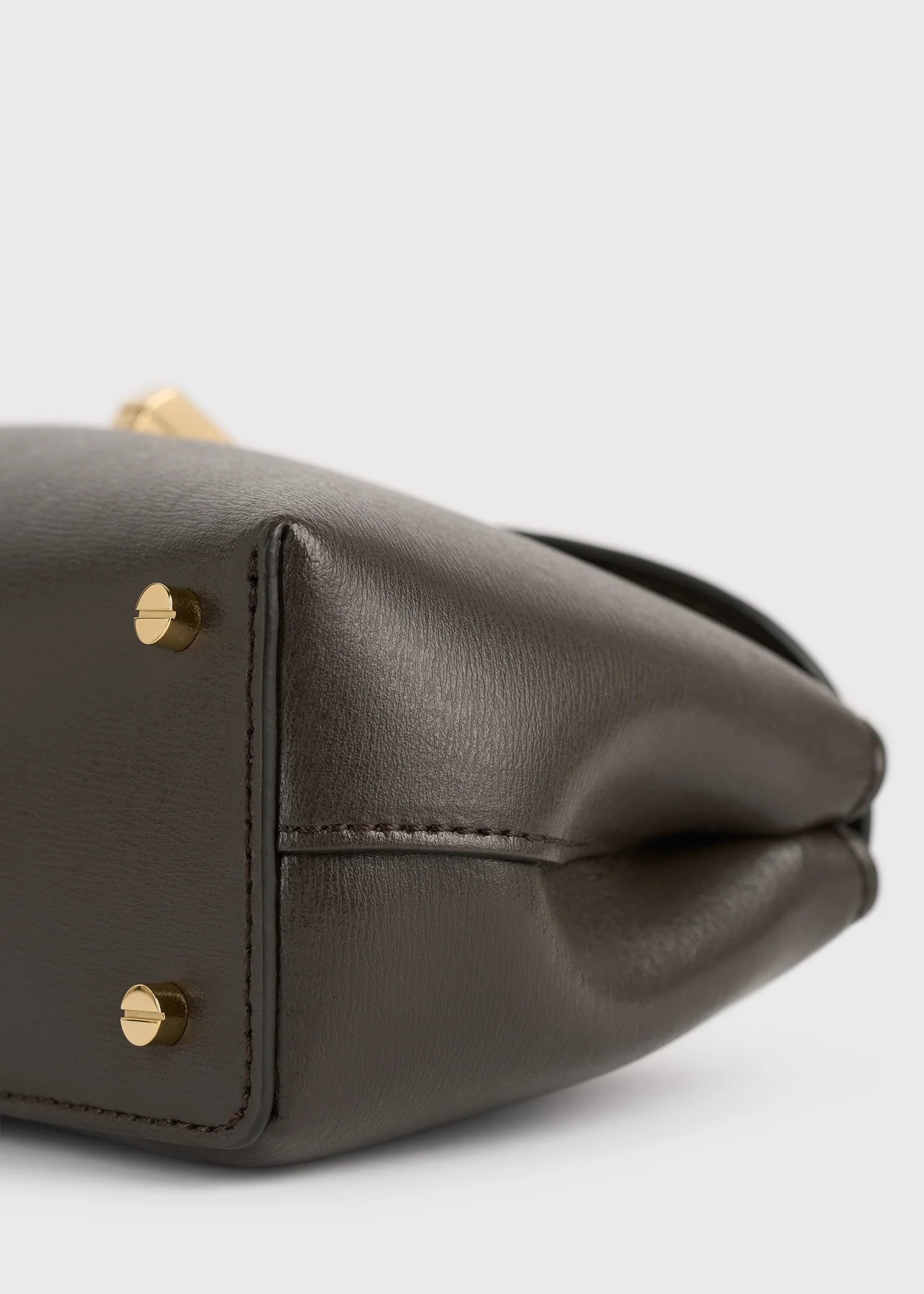 Mini T-lock leather clutch bark - Image 7