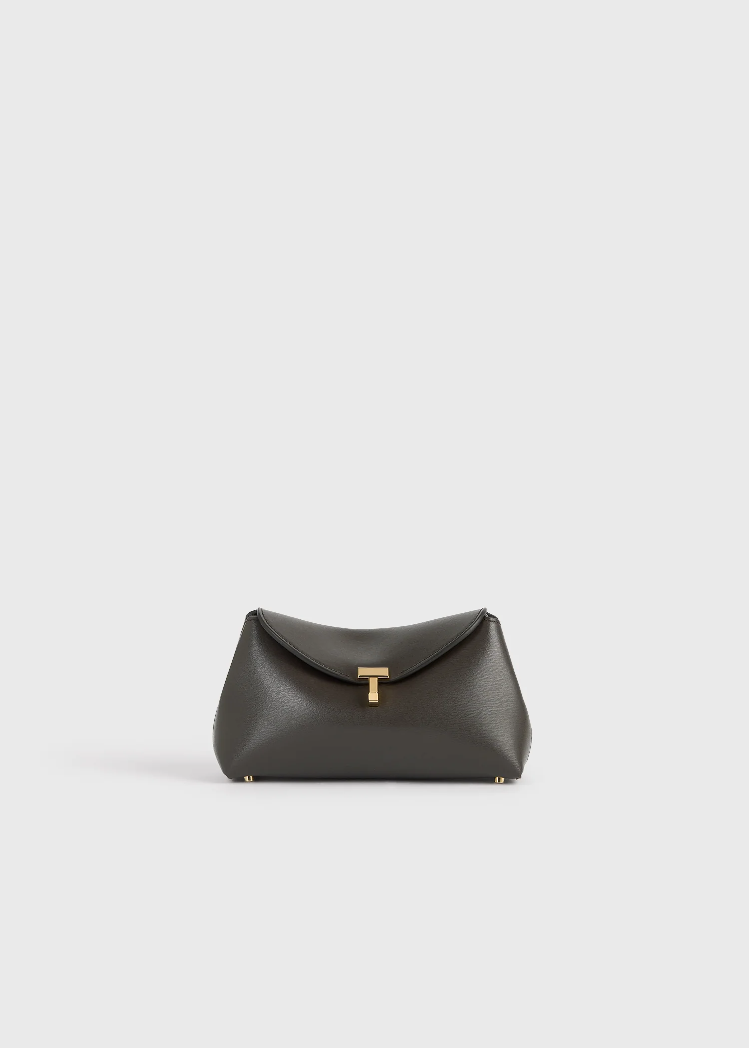 Mini T-lock leather clutch bark - Image 8