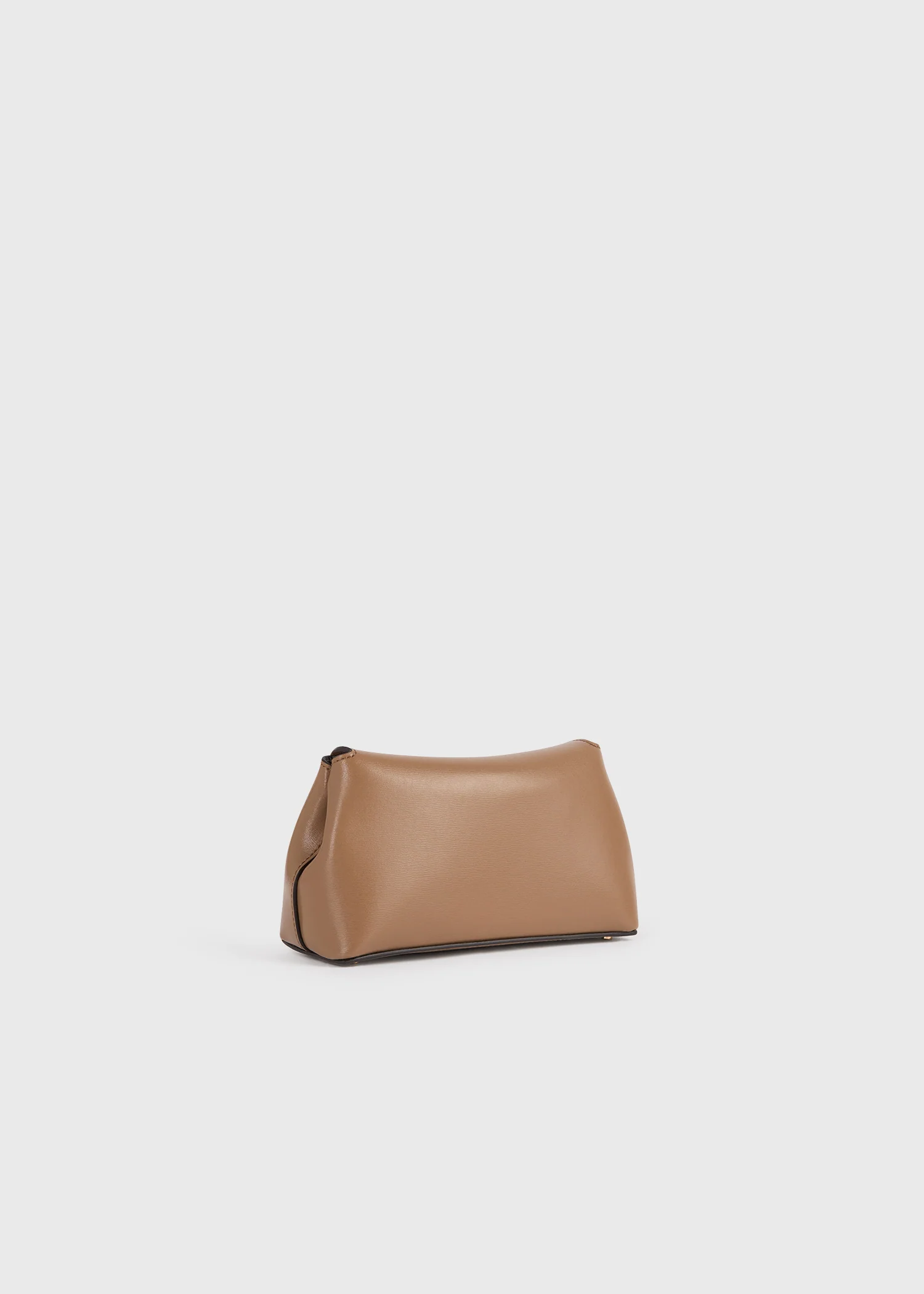 Mini T-lock leather clutch camel - Image 4