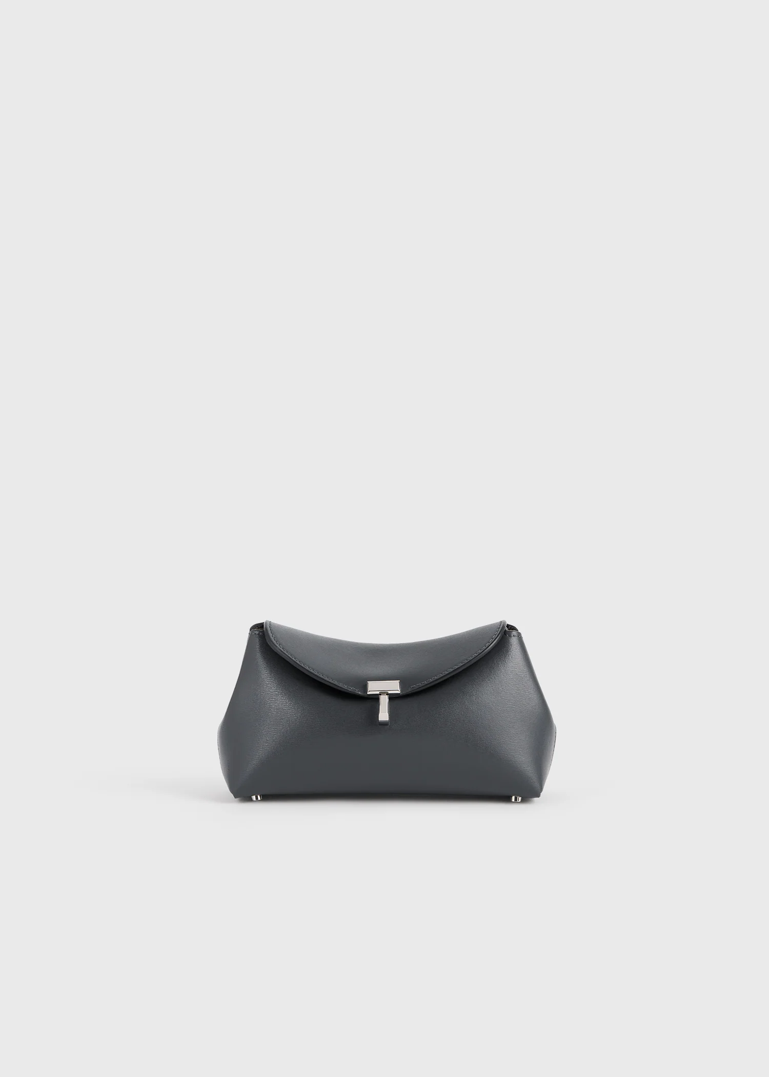 Mini T-lock leather clutch shark