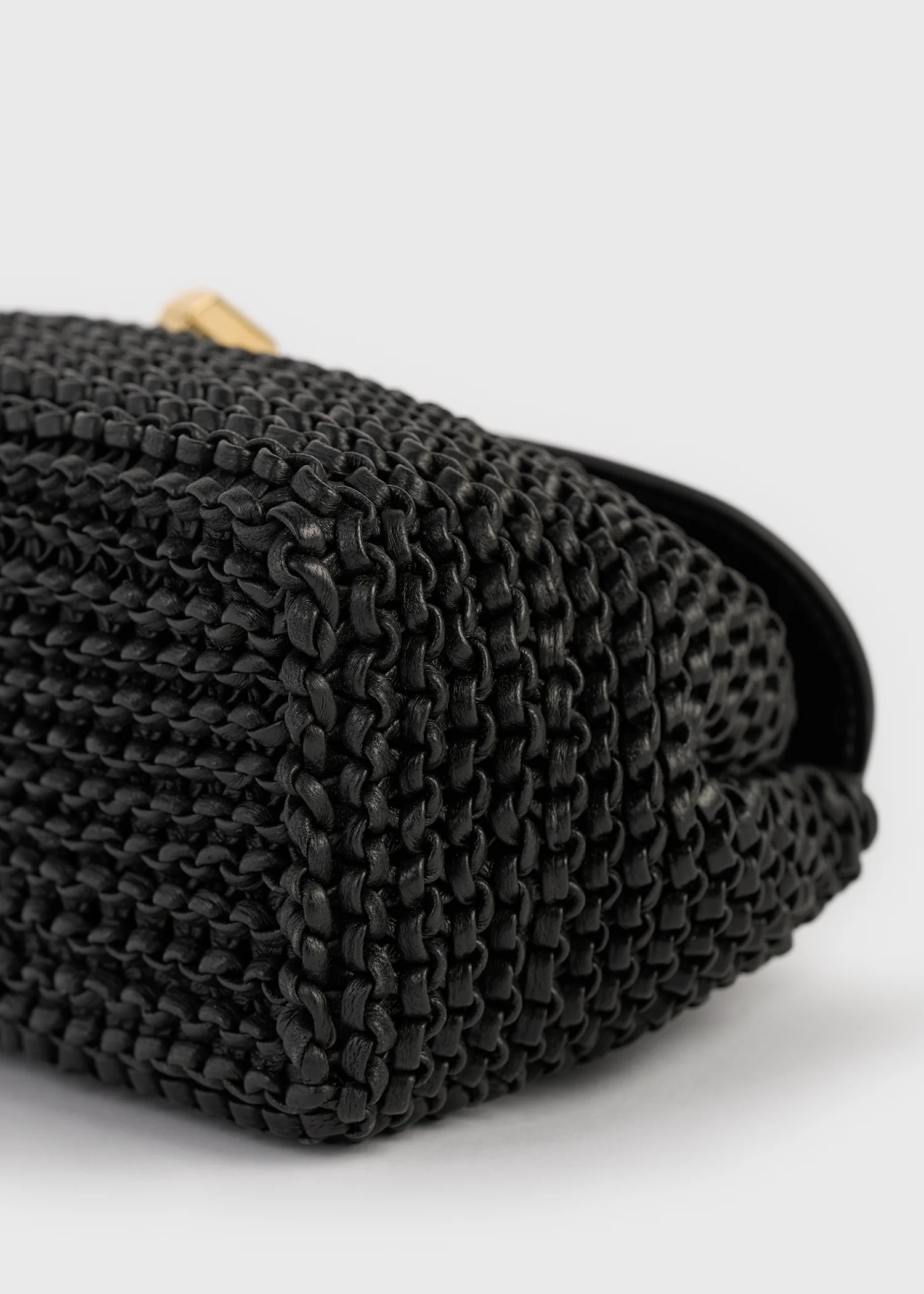 Mini T-lock woven-leather clutch black - Image 6