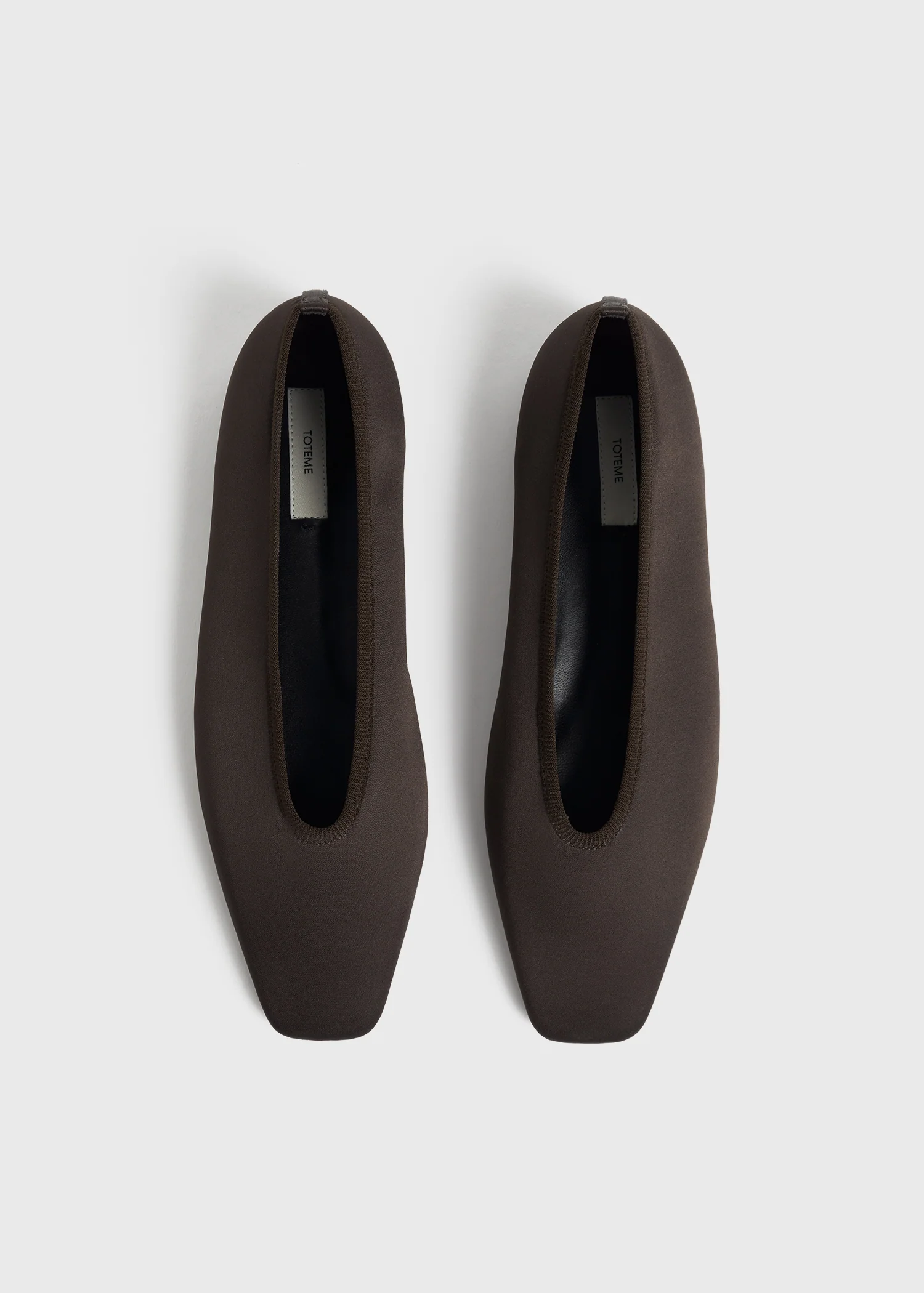 Minimalist satin ballerinas espresso - Image 4