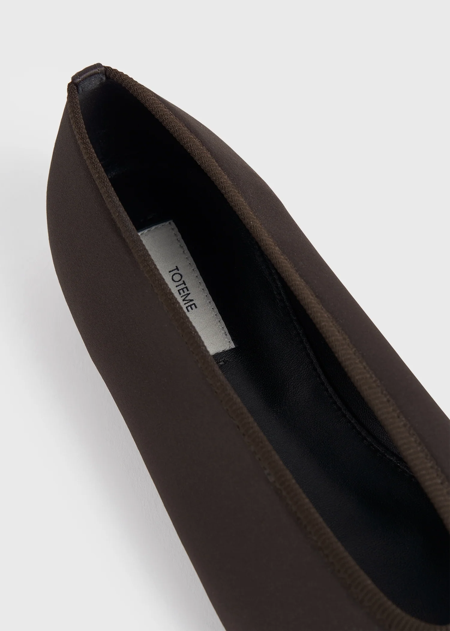 Minimalist satin ballerinas espresso - Image 5