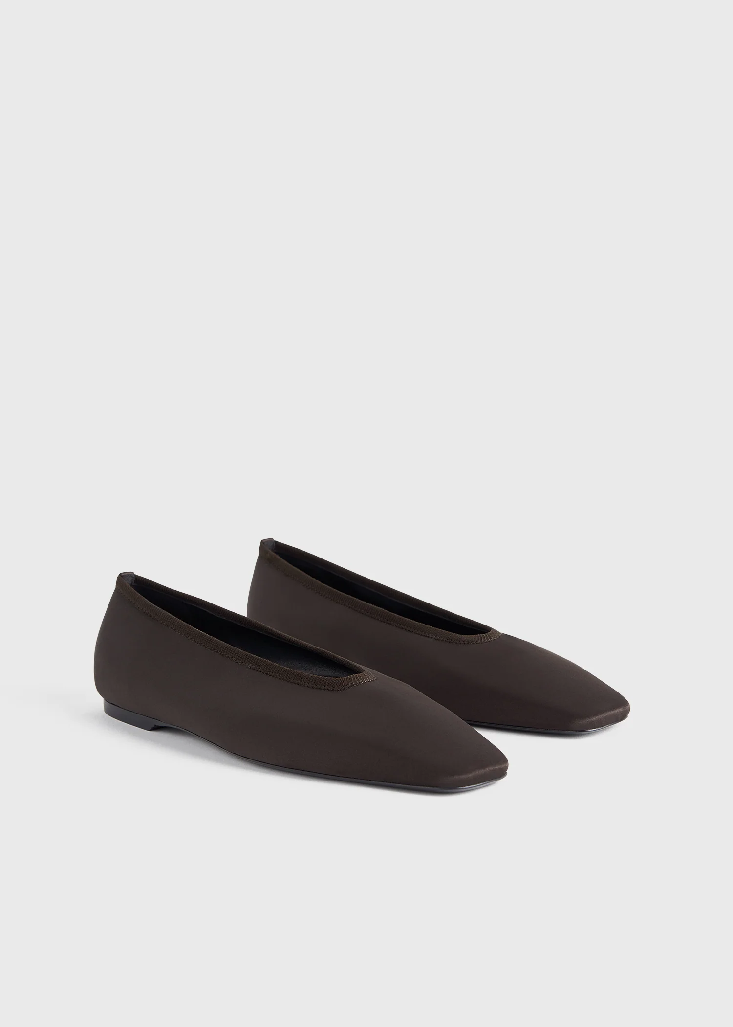 Minimalist satin ballerinas espresso - Image 7