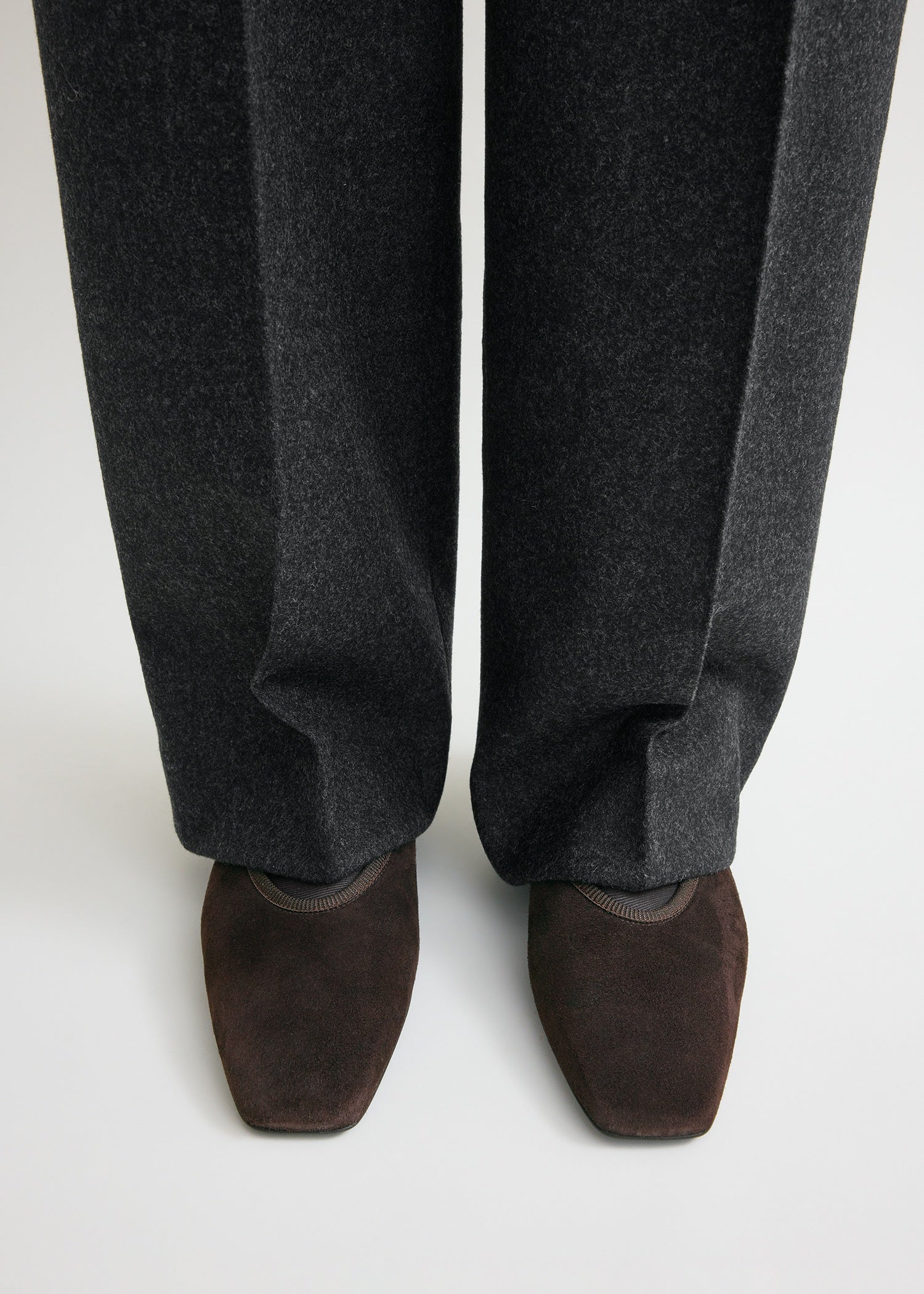Minimalist suede ballerinas pepper - Image 2