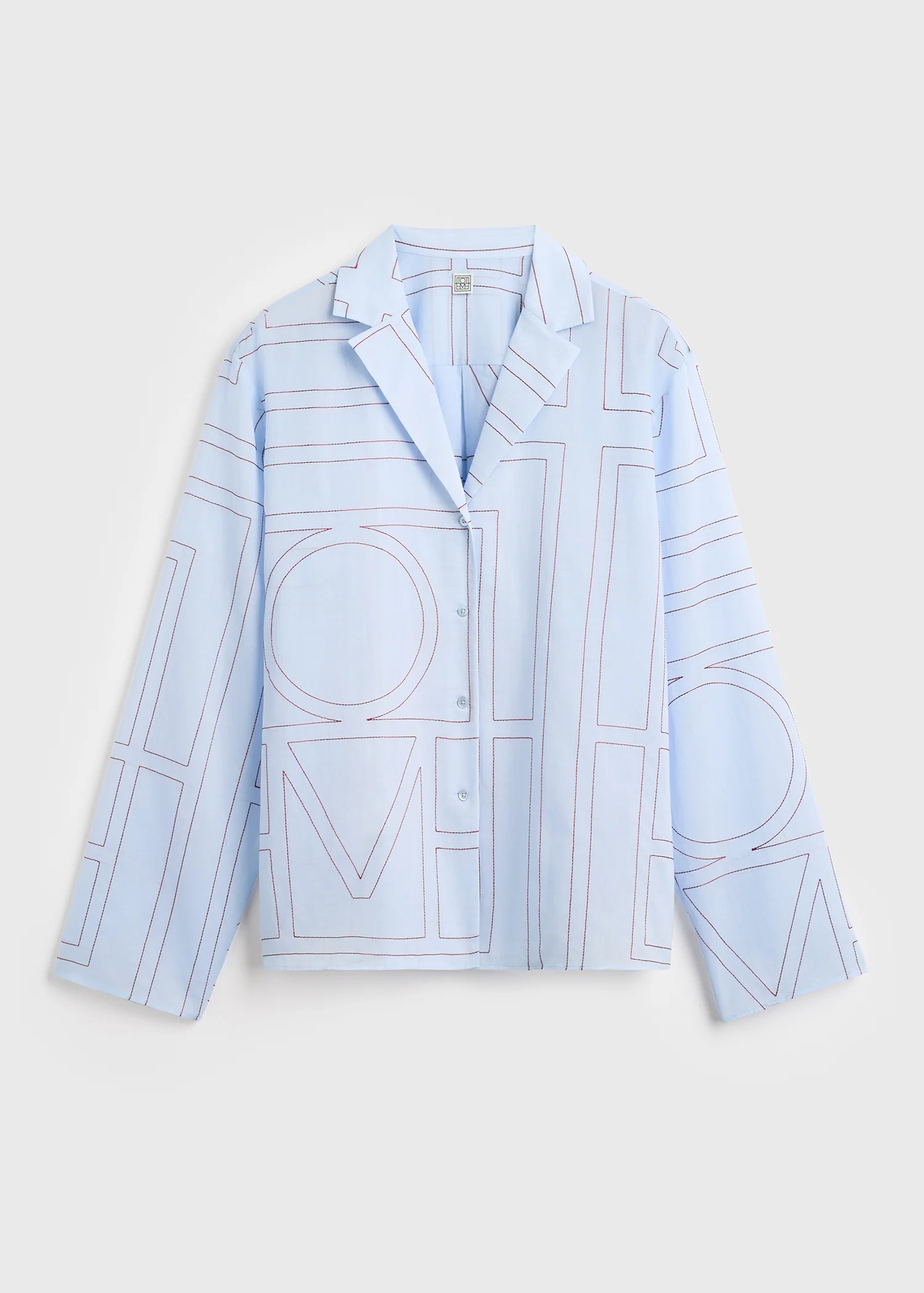Monogram cotton-blend pj top sky - Image 6