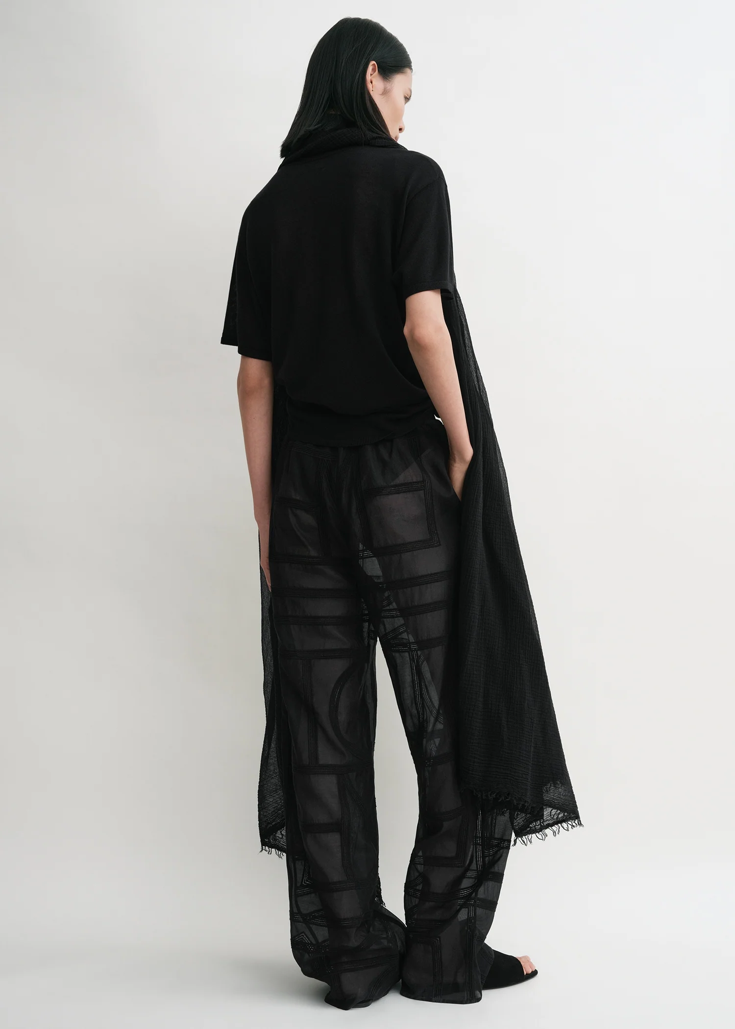 Monogram crochet pj bottoms black - Image 3