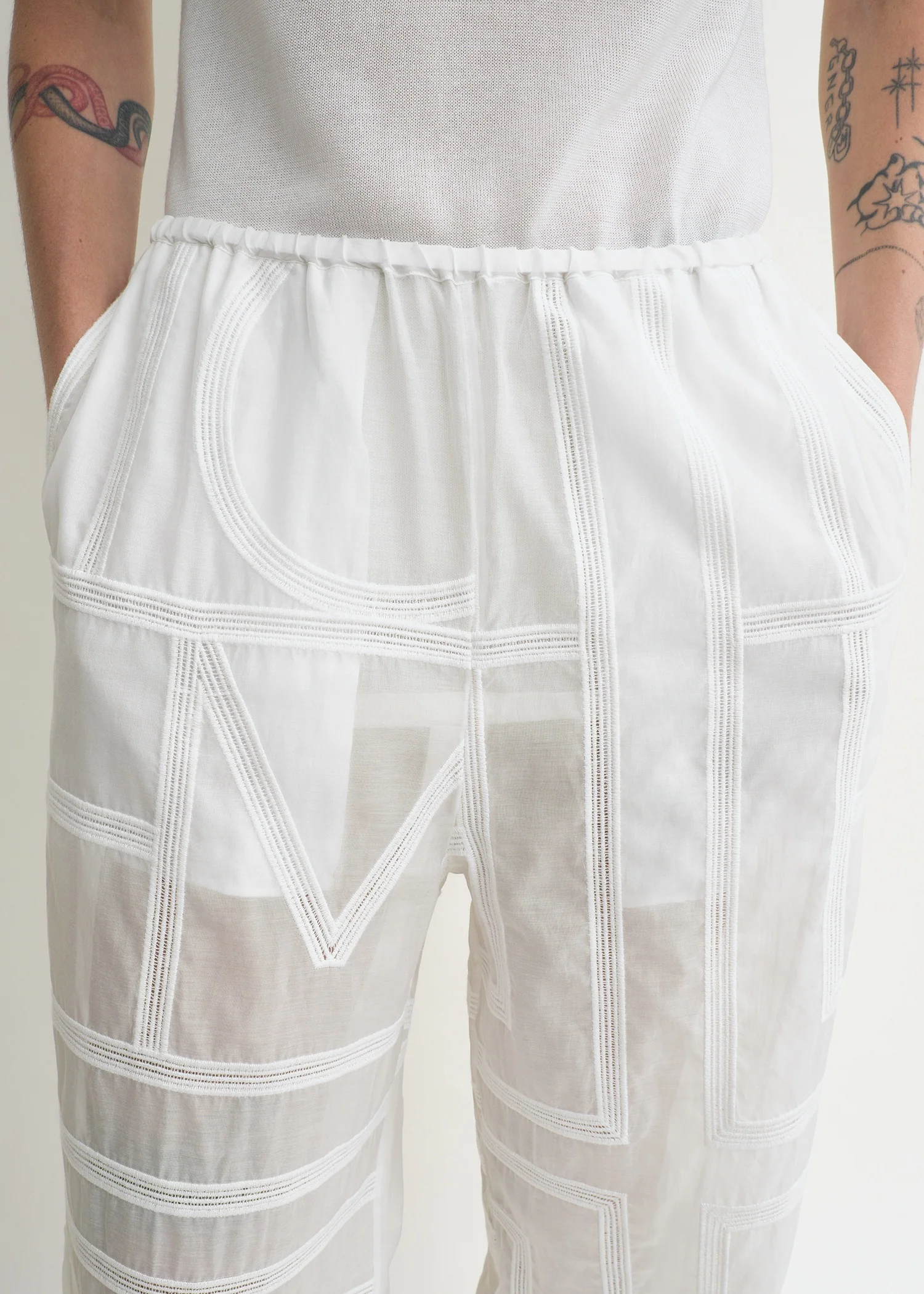 Monogram crochet pj bottoms white - Image 5