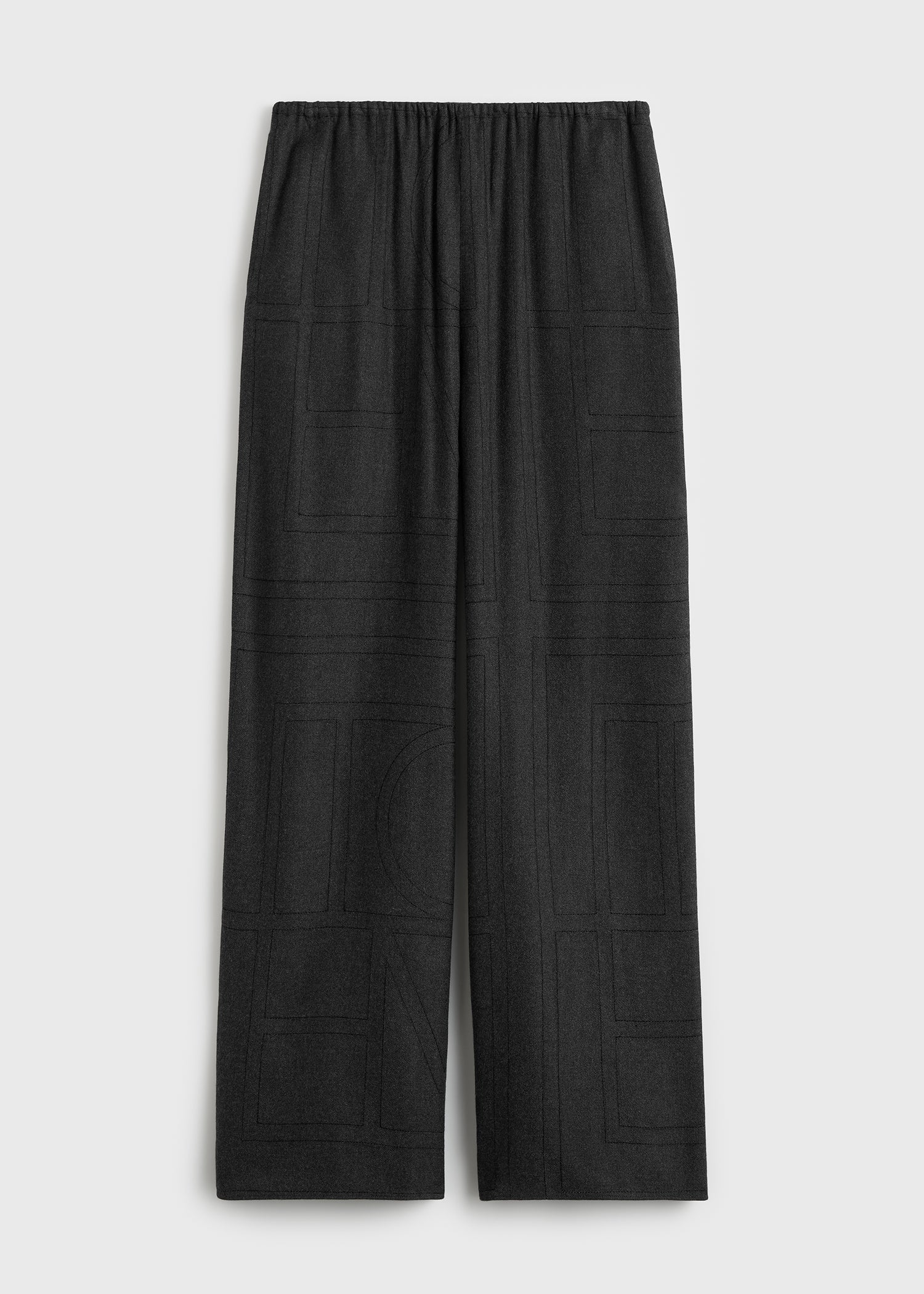 Monogram flannel pj bottoms charcoal - Image 5