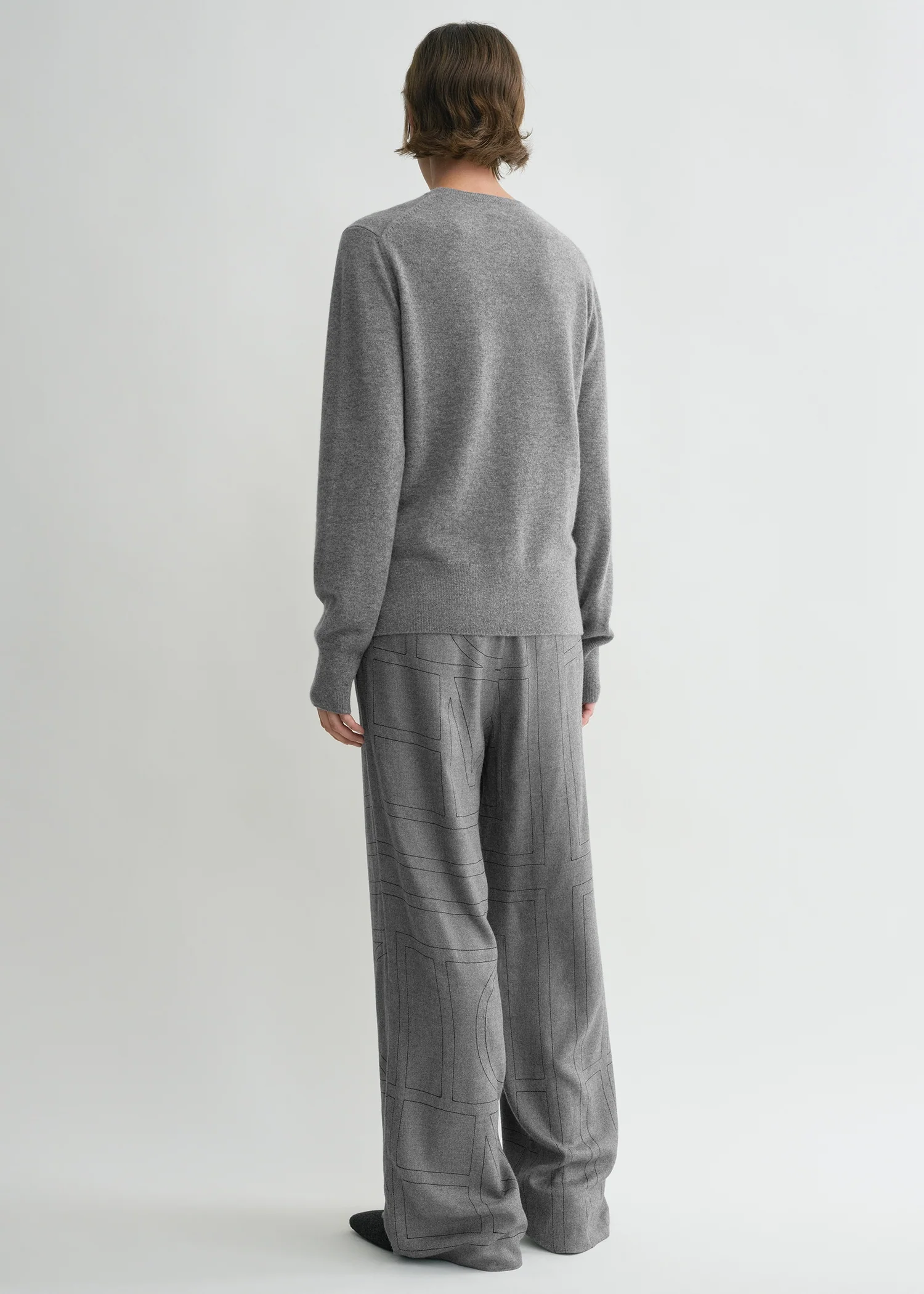Monogram flannel pj bottoms smoke melange - Image 3
