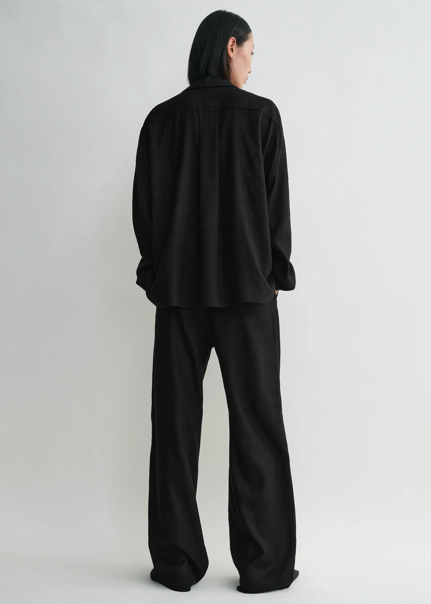 Monogram flannel pj top black - Image 3