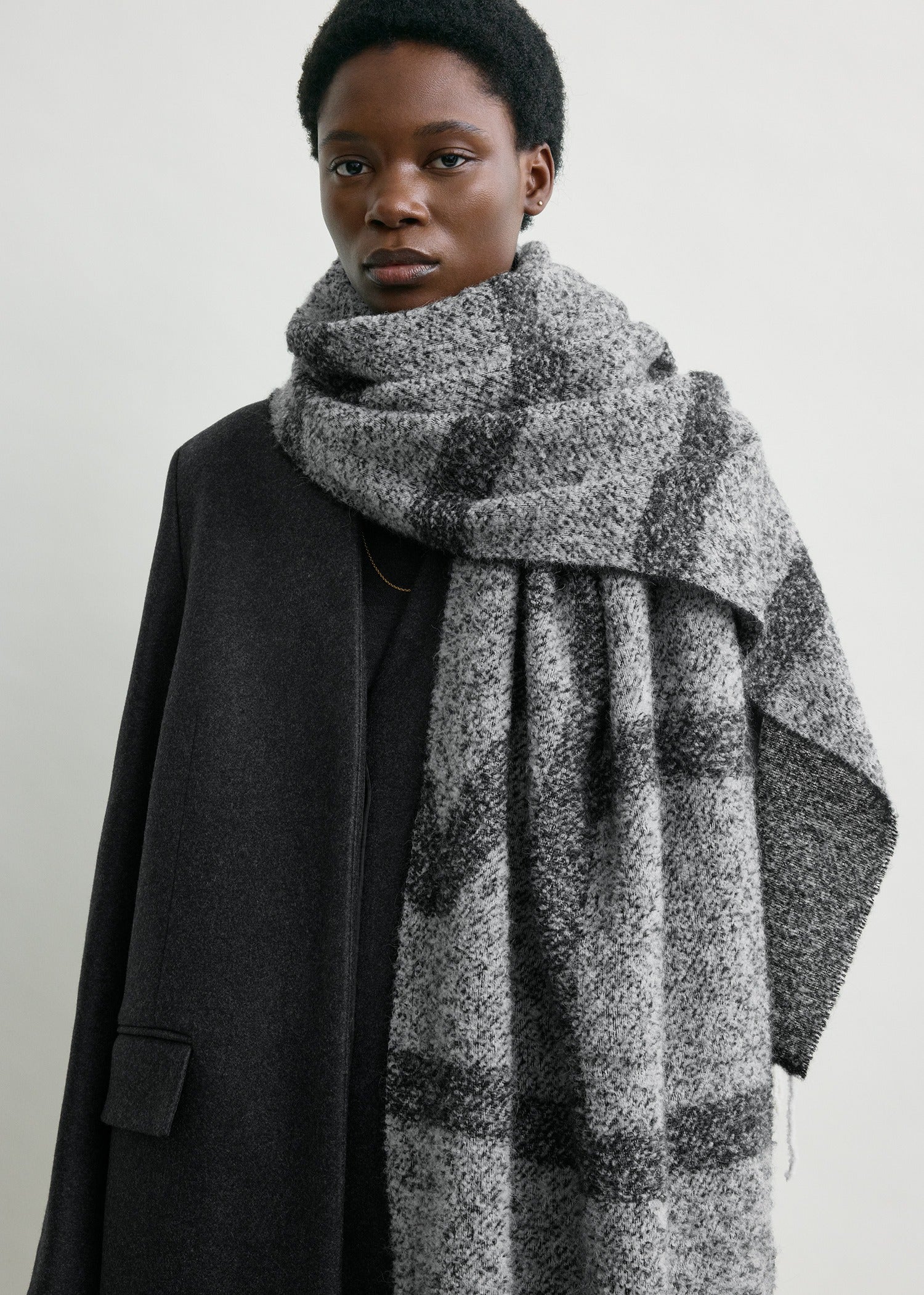 Monogram jacquard scarf black/white - Image 3