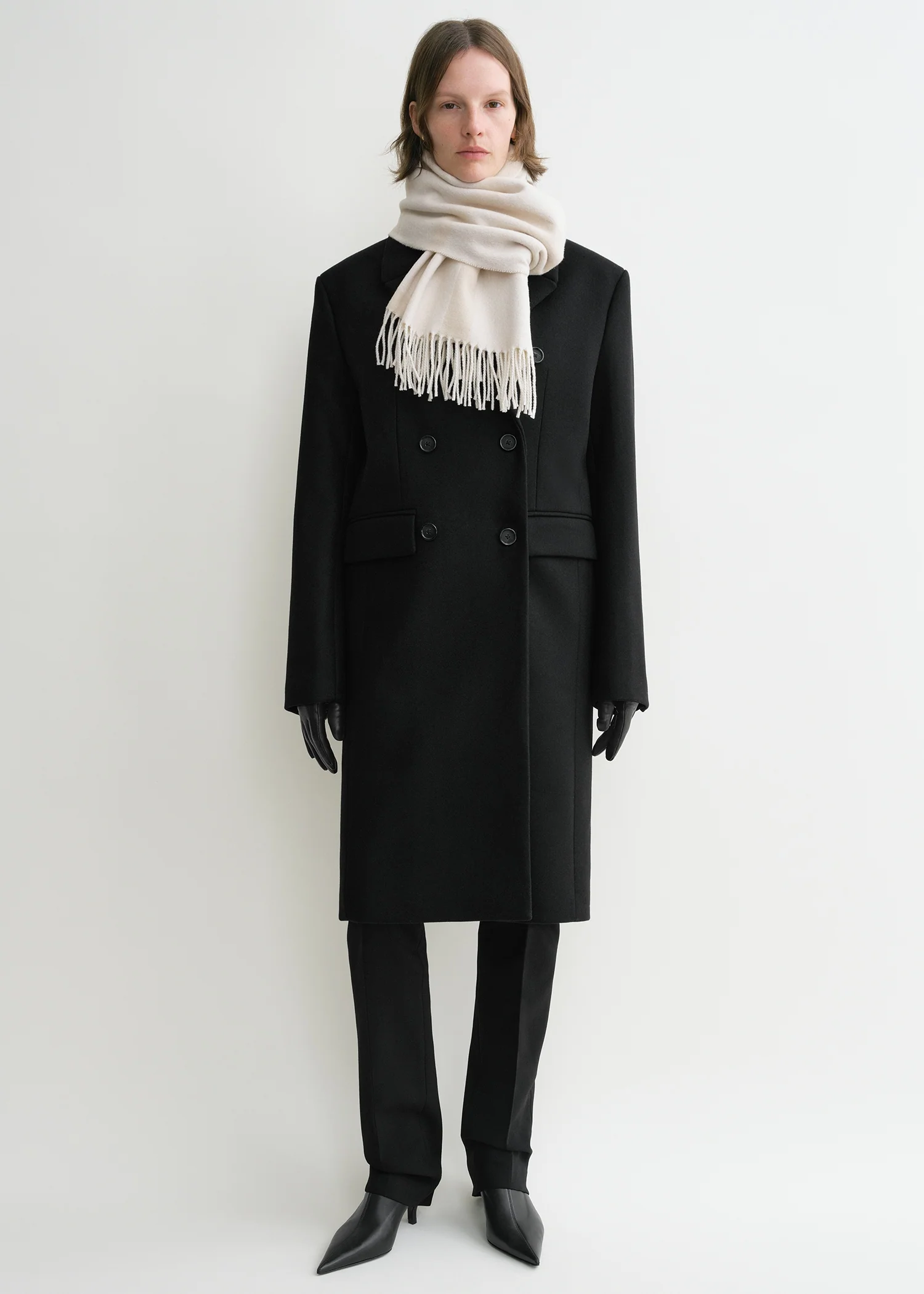 Monogram jacquard wool scarf bone - Image 3