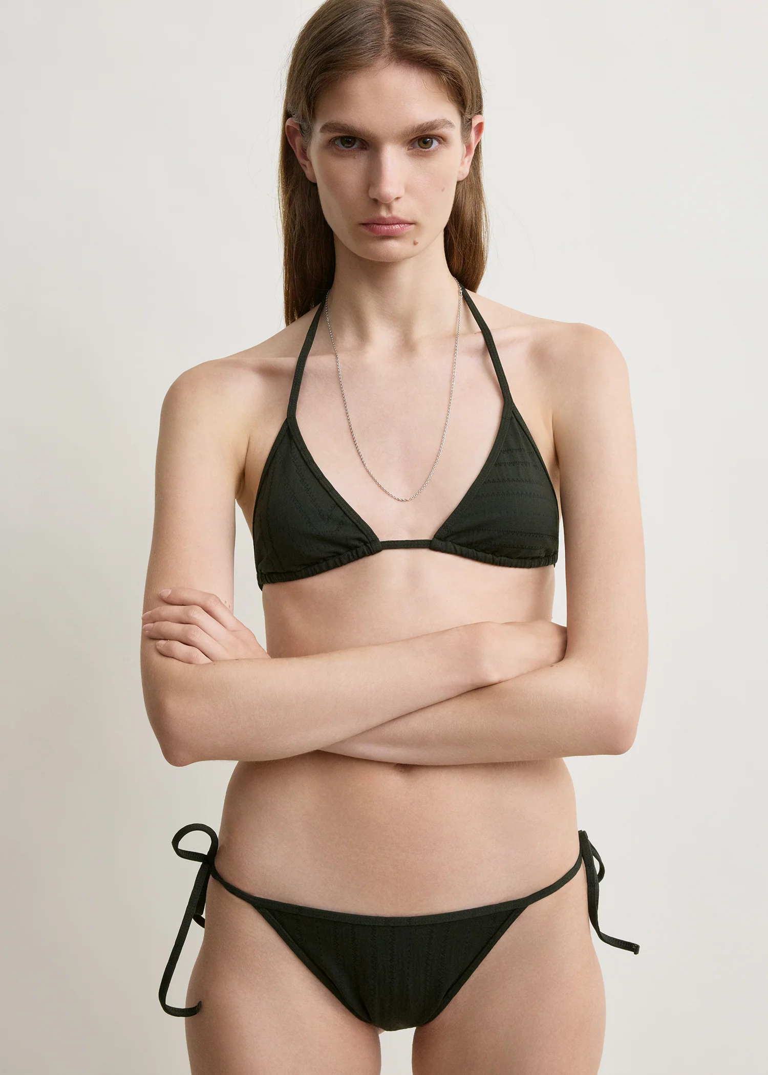 Monogram pointelle bikini bottoms dark green - Image 4