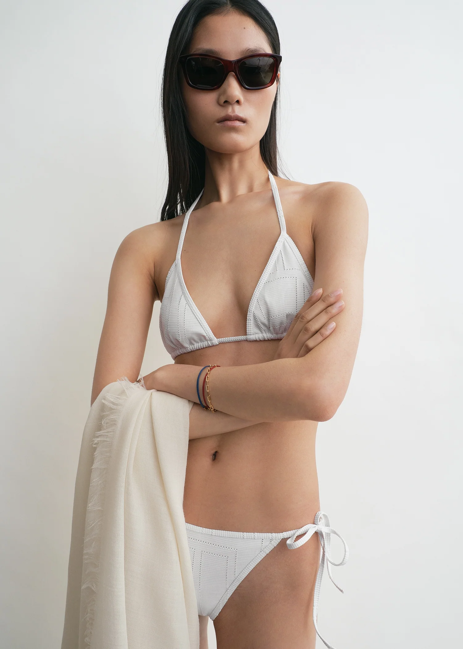 Monogram pointelle bikini bottoms white - Image 4