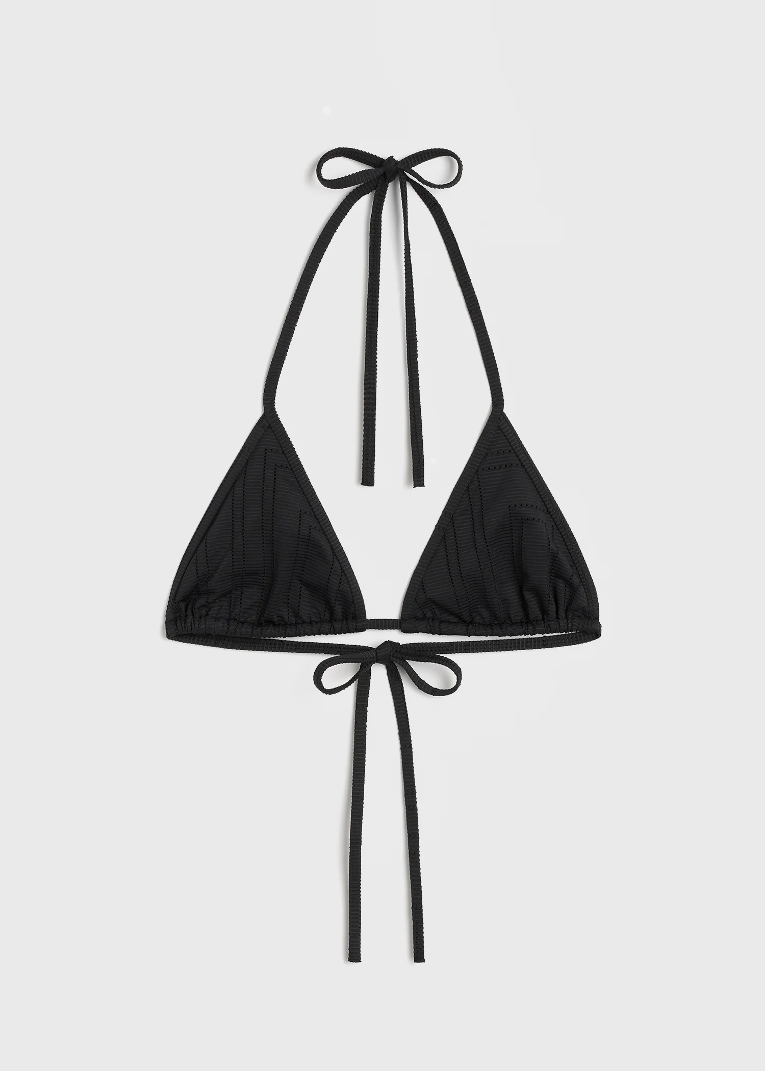Monogram pointelle bikini top black - Image 6