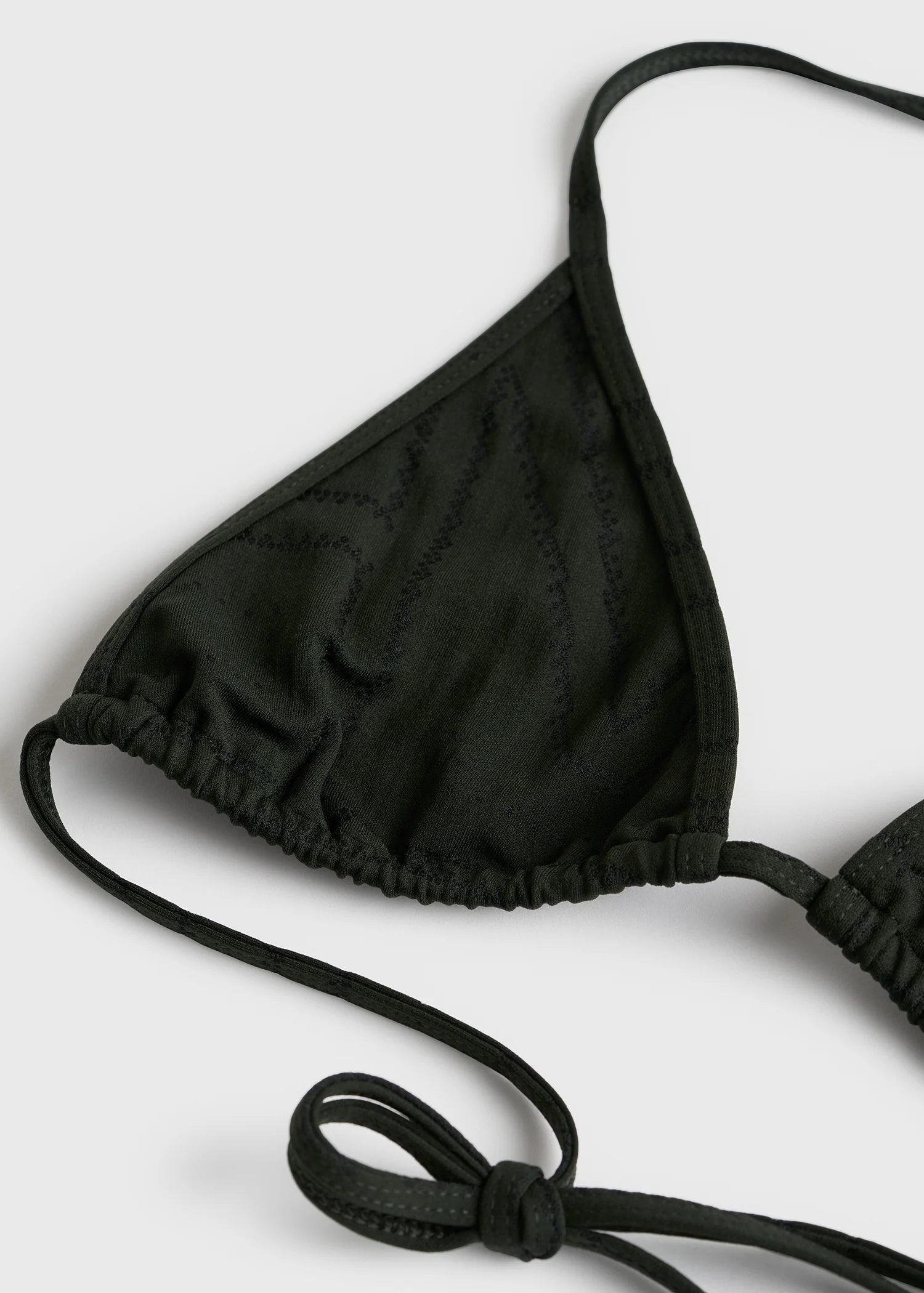 Monogram pointelle bikini top dark green - Image 5