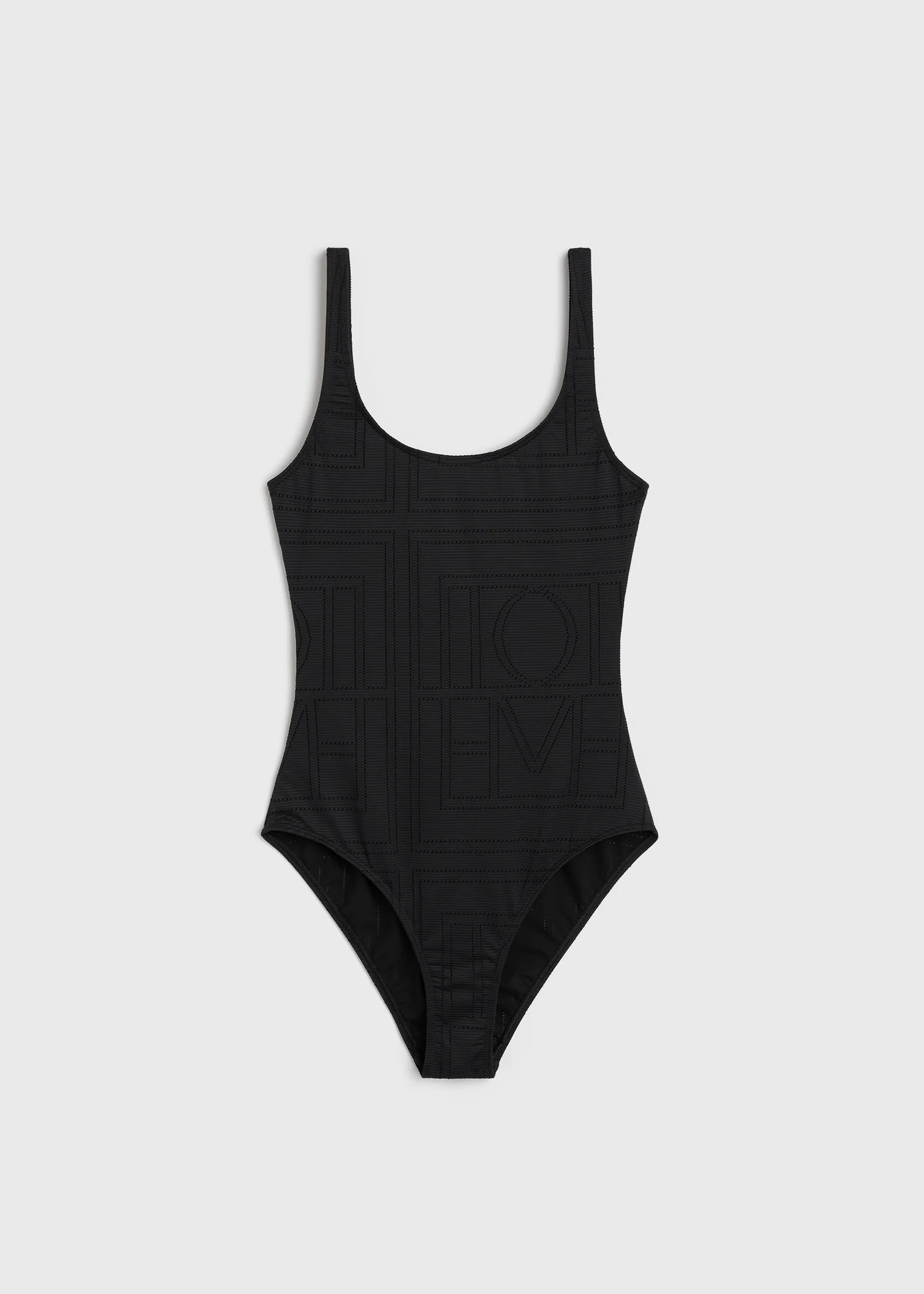 Monogram pointelle swimsuit black - Image 6