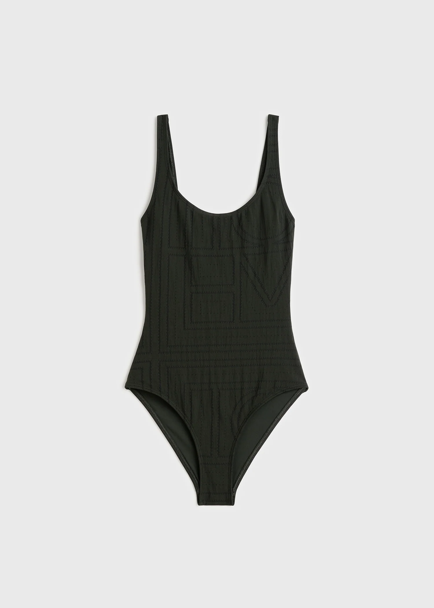 Monogram pointelle swimsuit dark green - Image 6