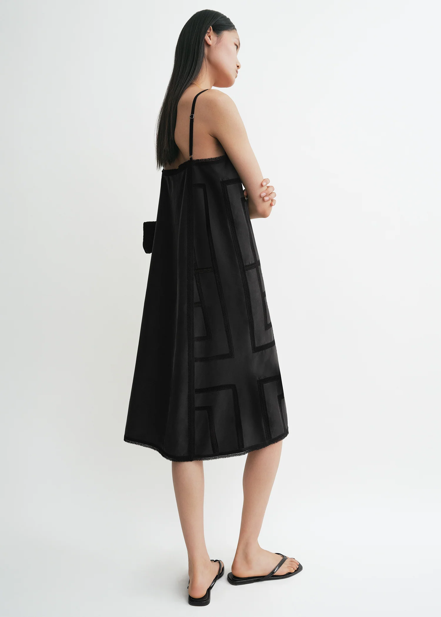 Monogram silk dress washed black - Image 3