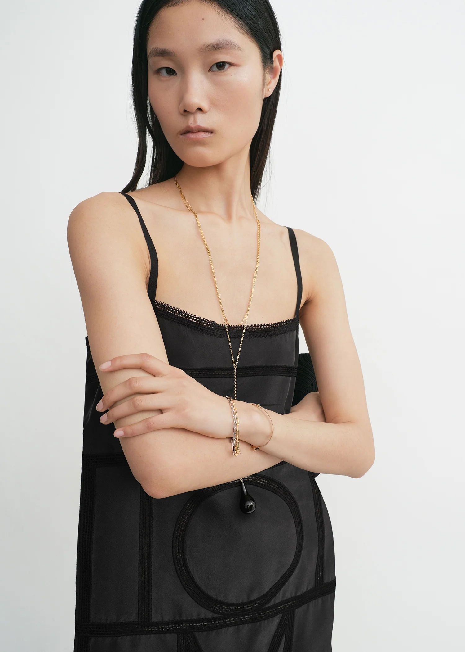 Monogram silk dress washed black - Image 4