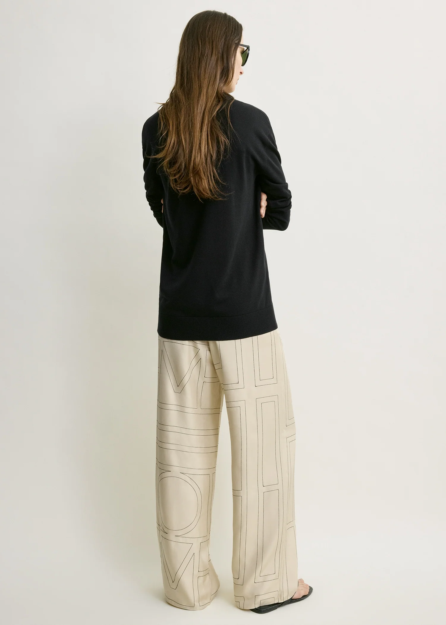 Monogram silk pj bottoms ivory - Image 3