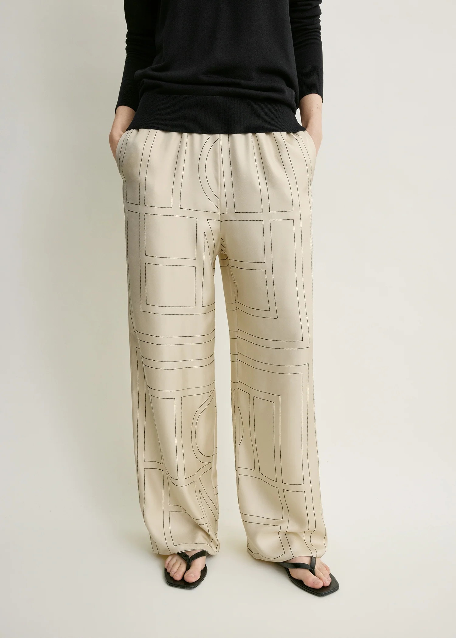 Monogram silk pj bottoms ivory - Image 4