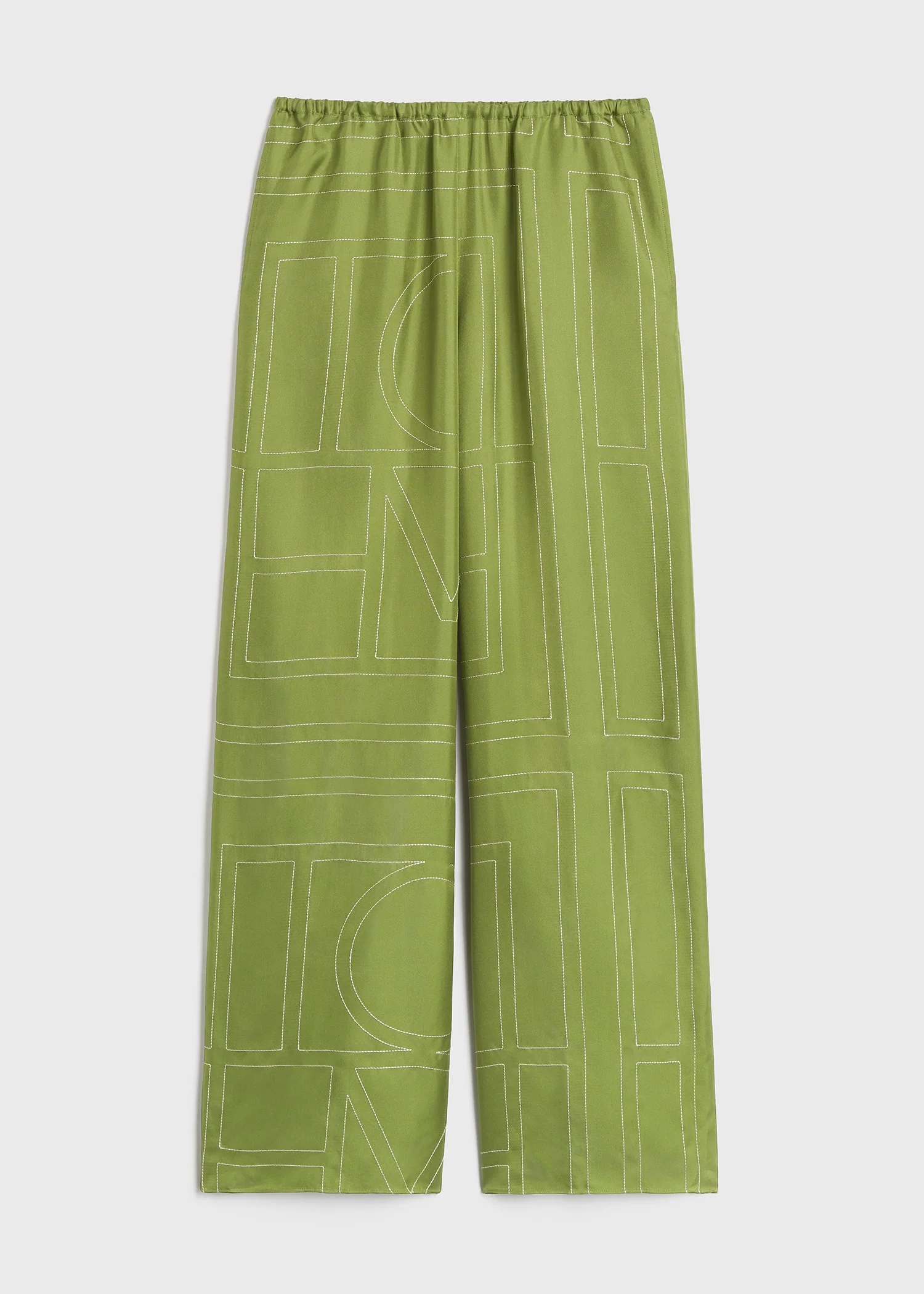 Monogram silk pj bottoms laurel - Image 5