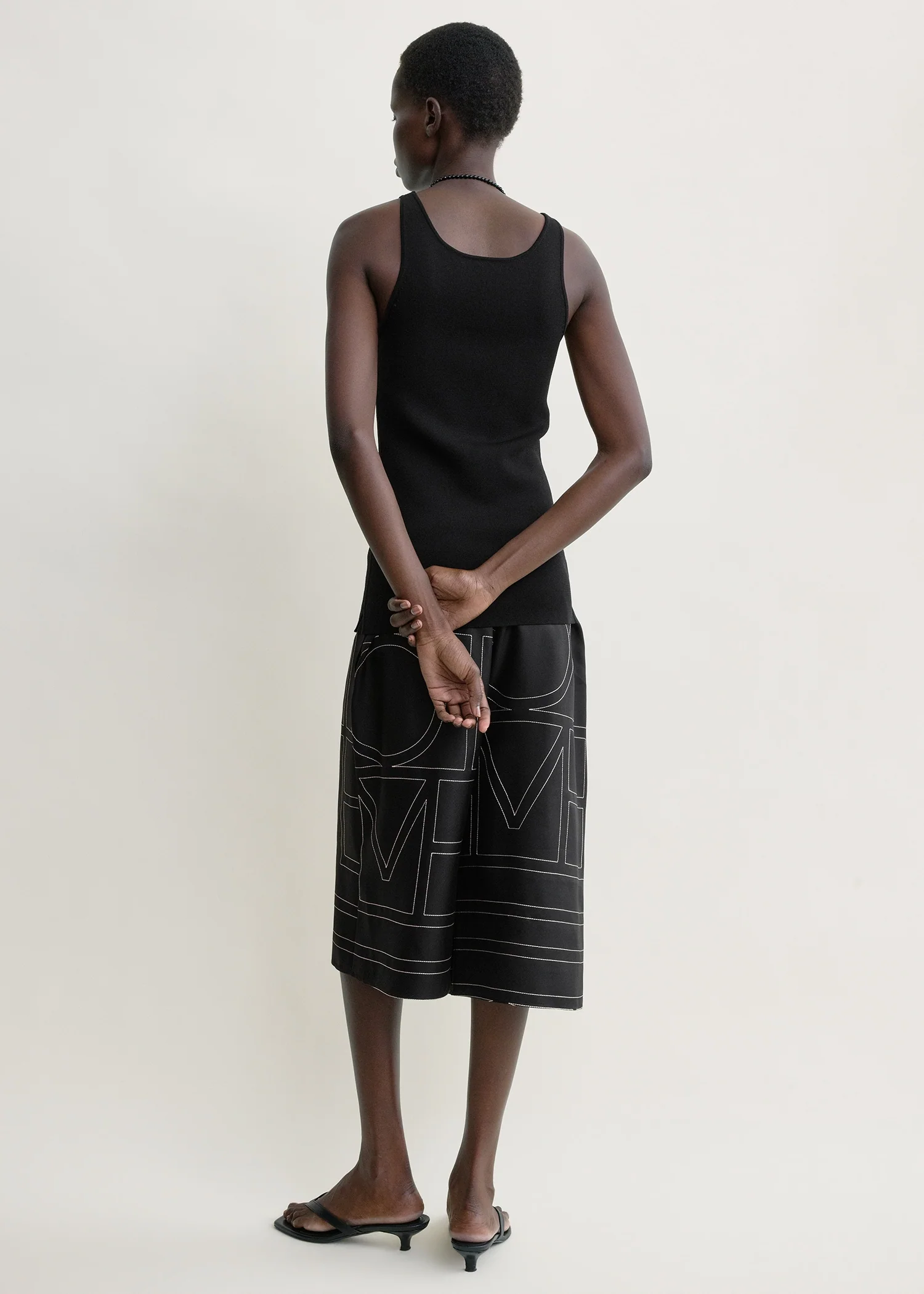 Monogram silk pj culottes black - Image 3