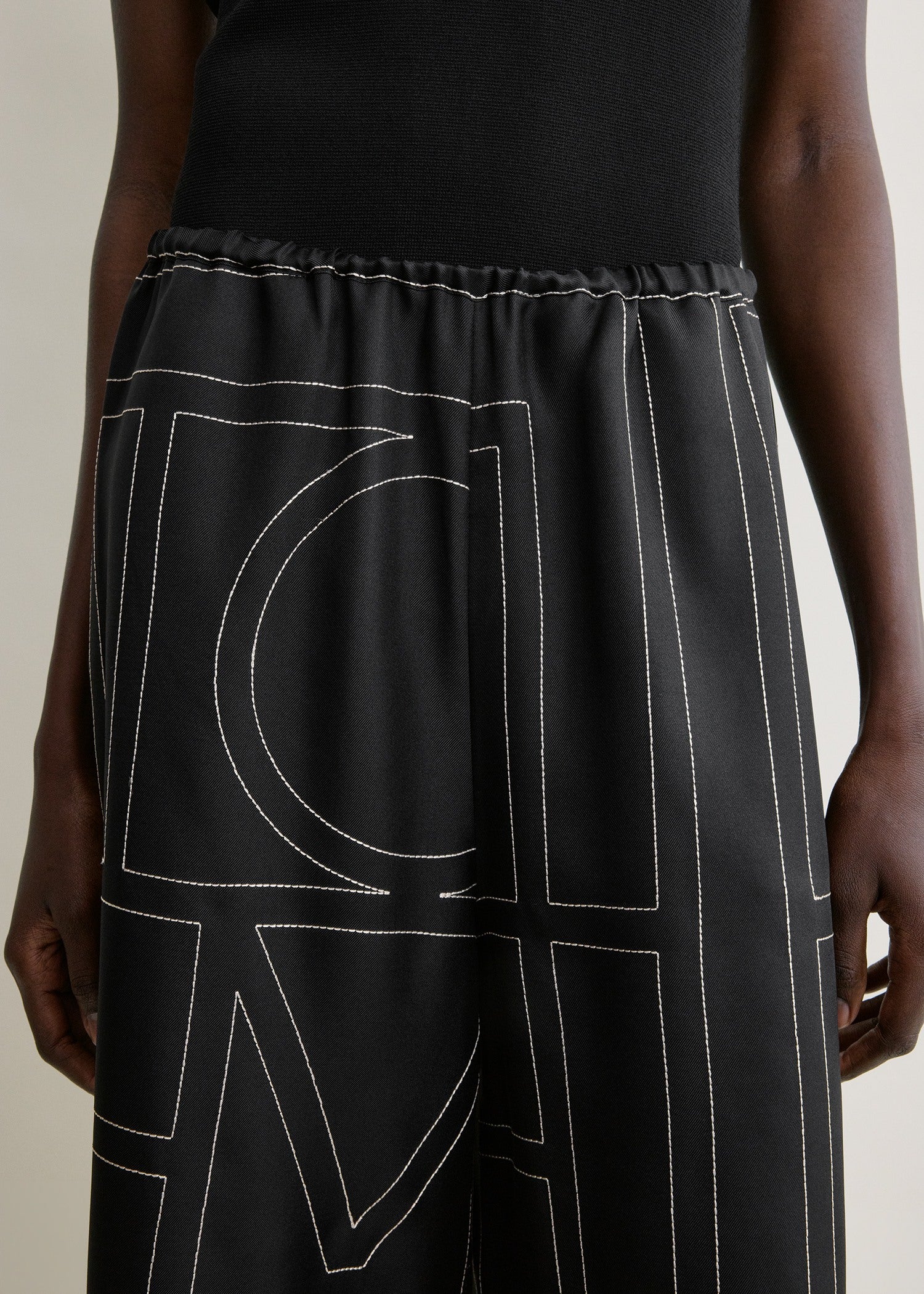 Monogram silk pj culottes black - Image 5