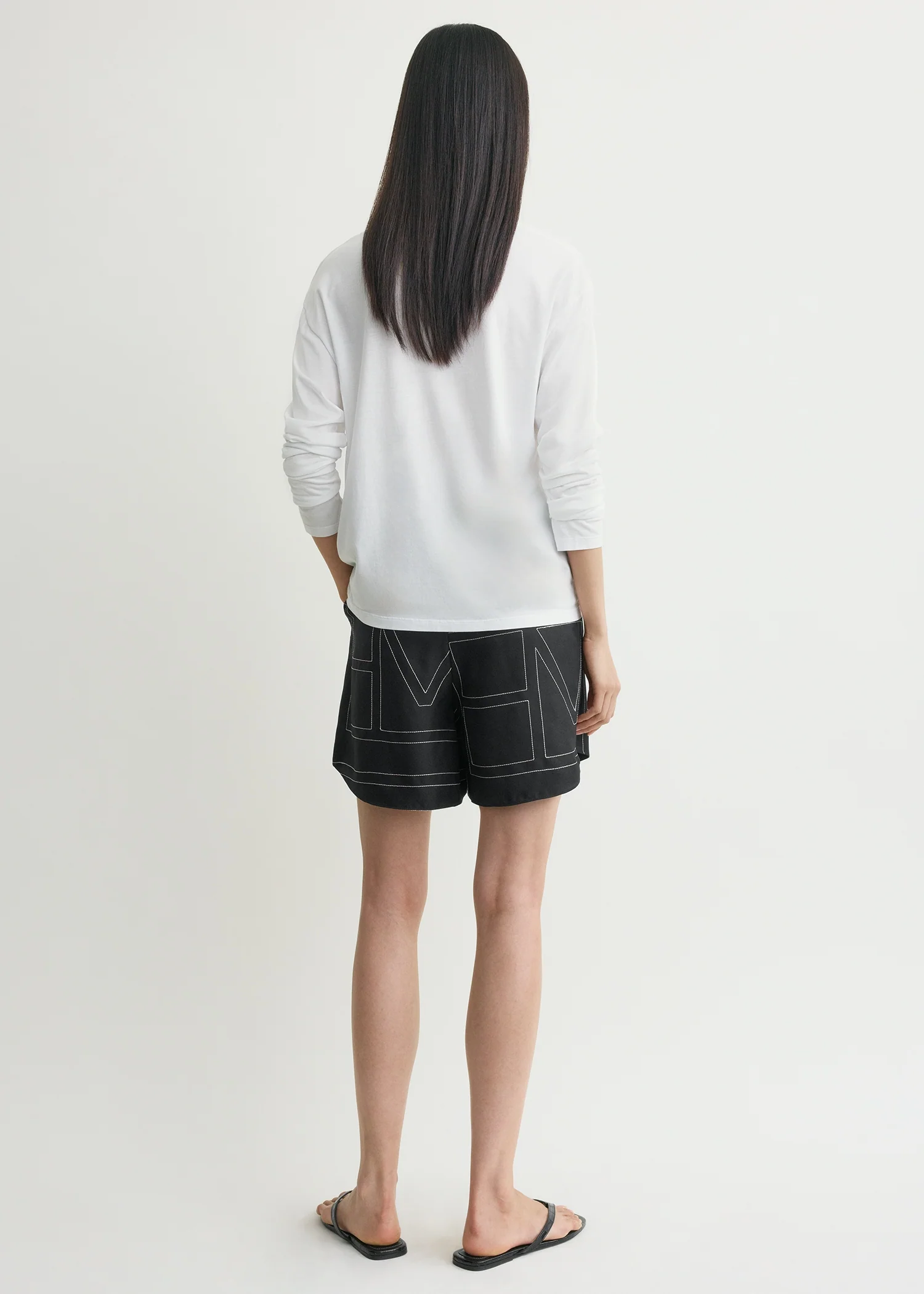 Monogram silk pj shorts black - Image 3