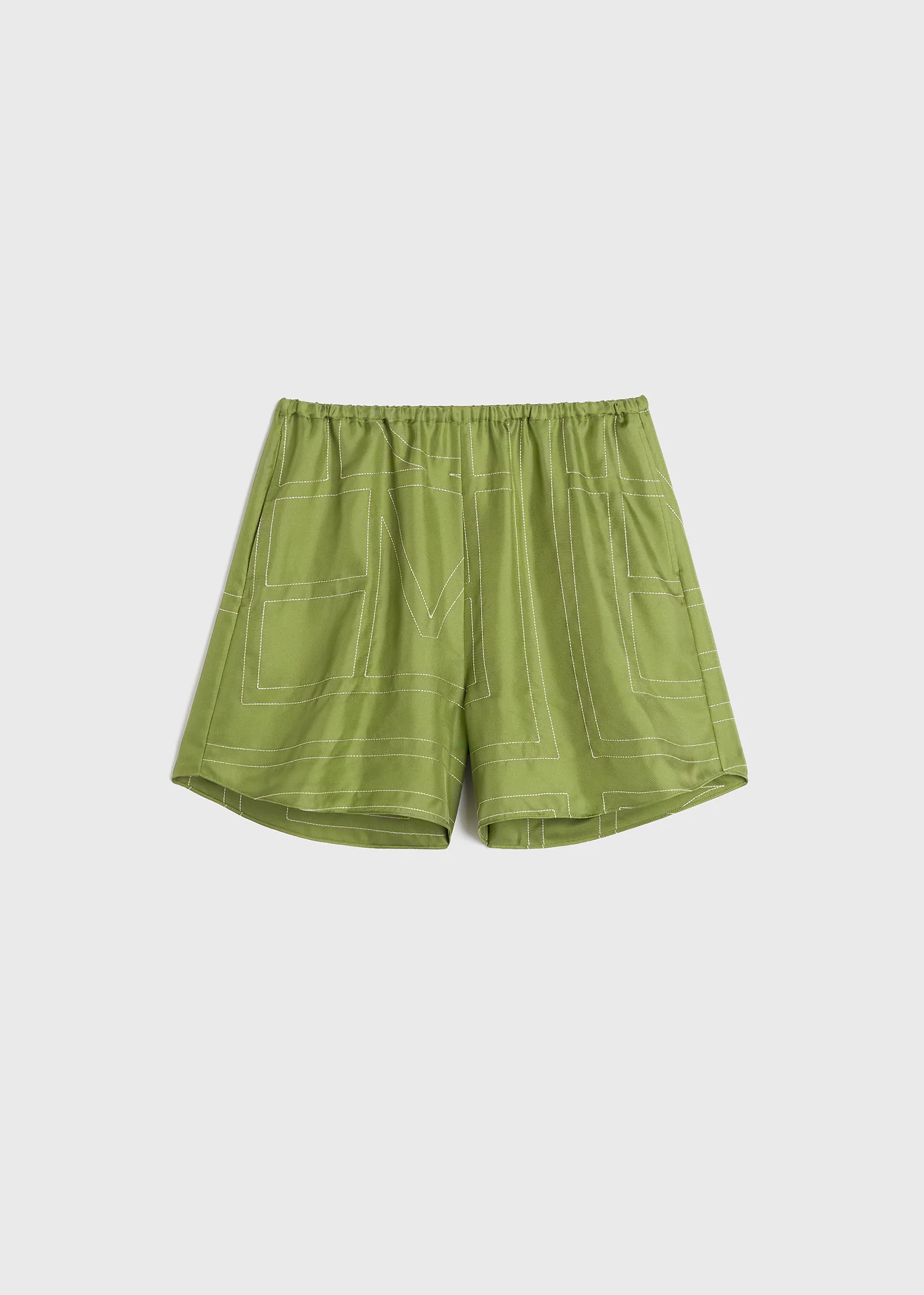 Monogram silk pj shorts laurel - Image 5