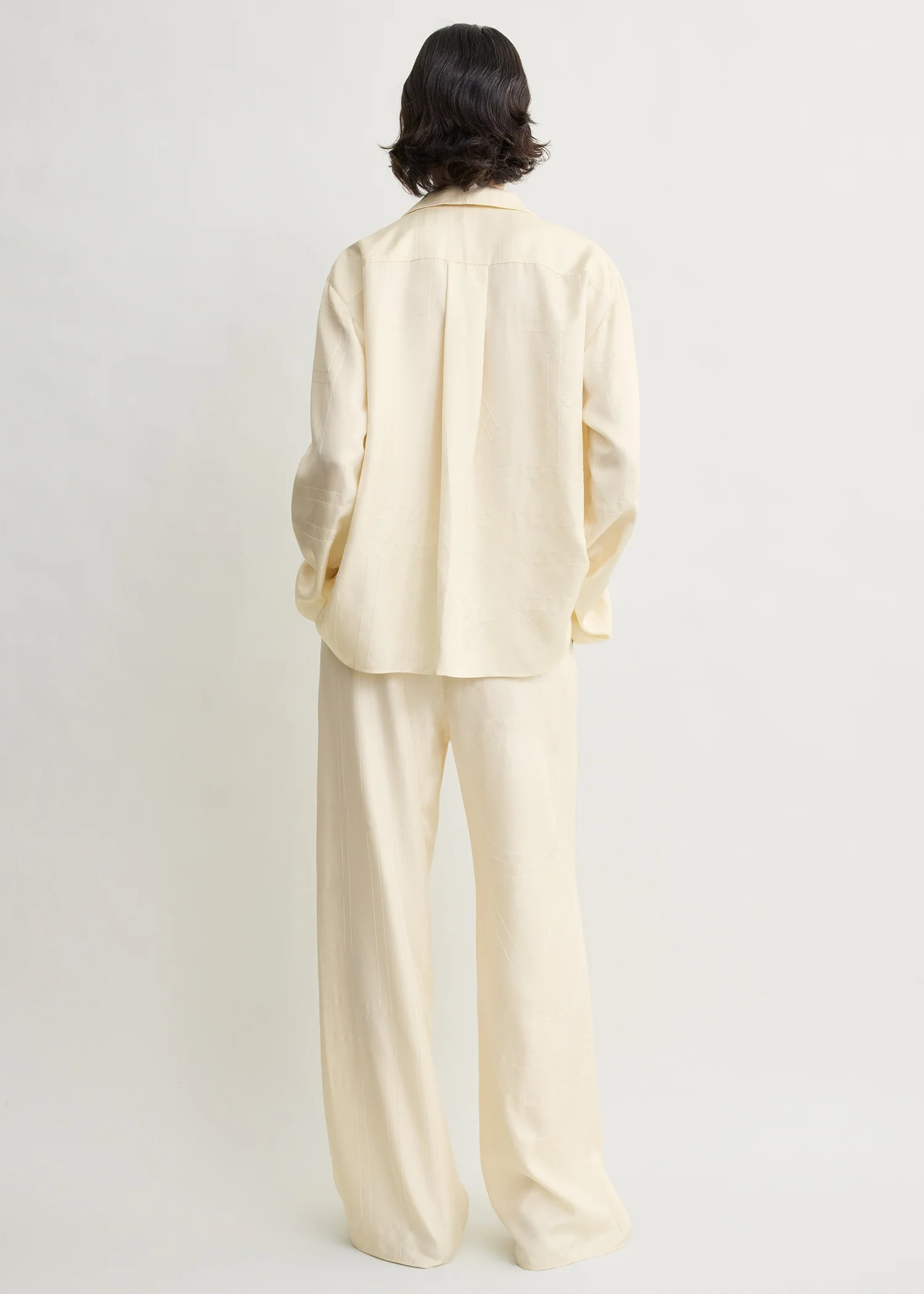 Monogram silk pj top cream - Image 3