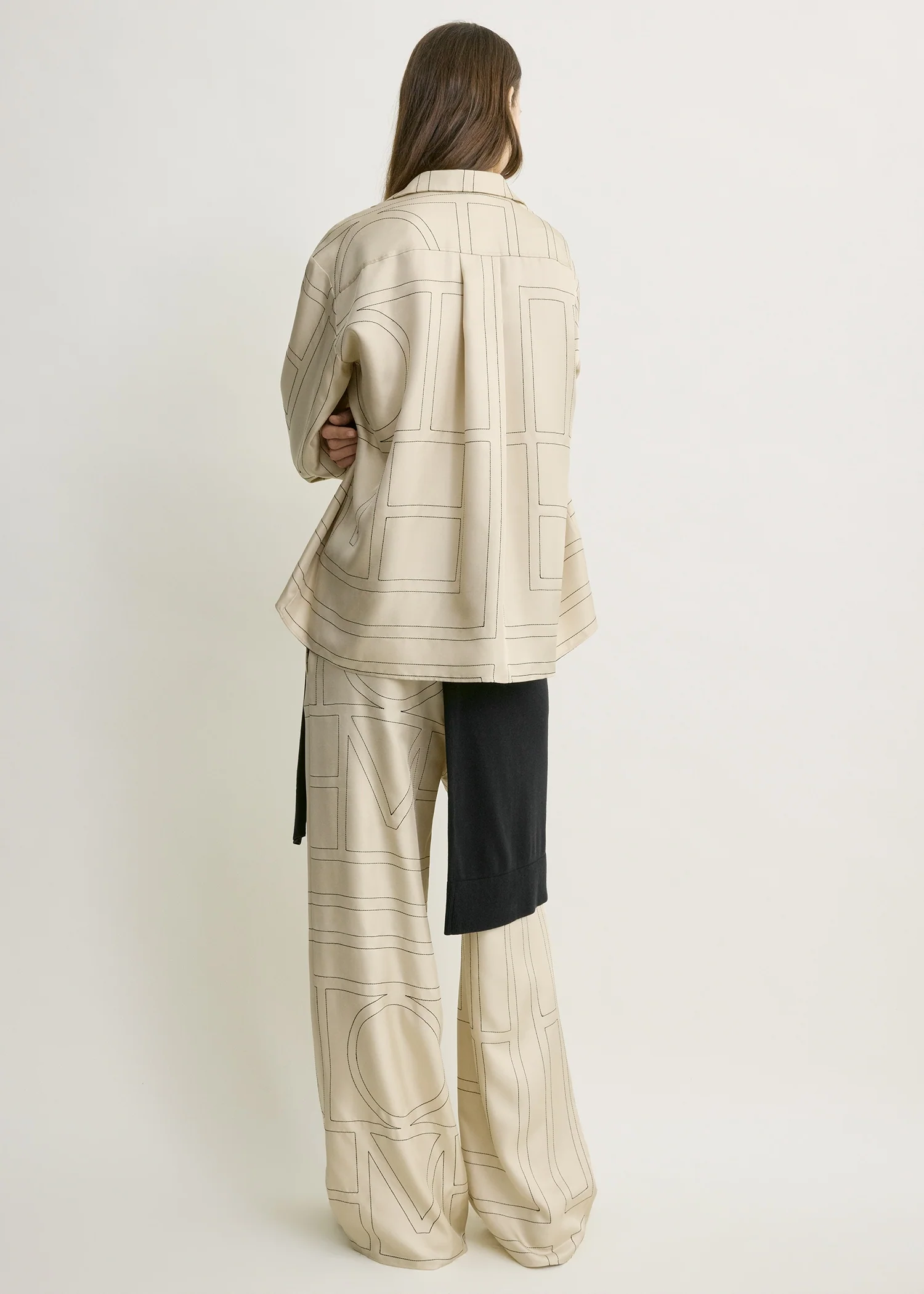 Monogram silk pj top ivory - Image 3