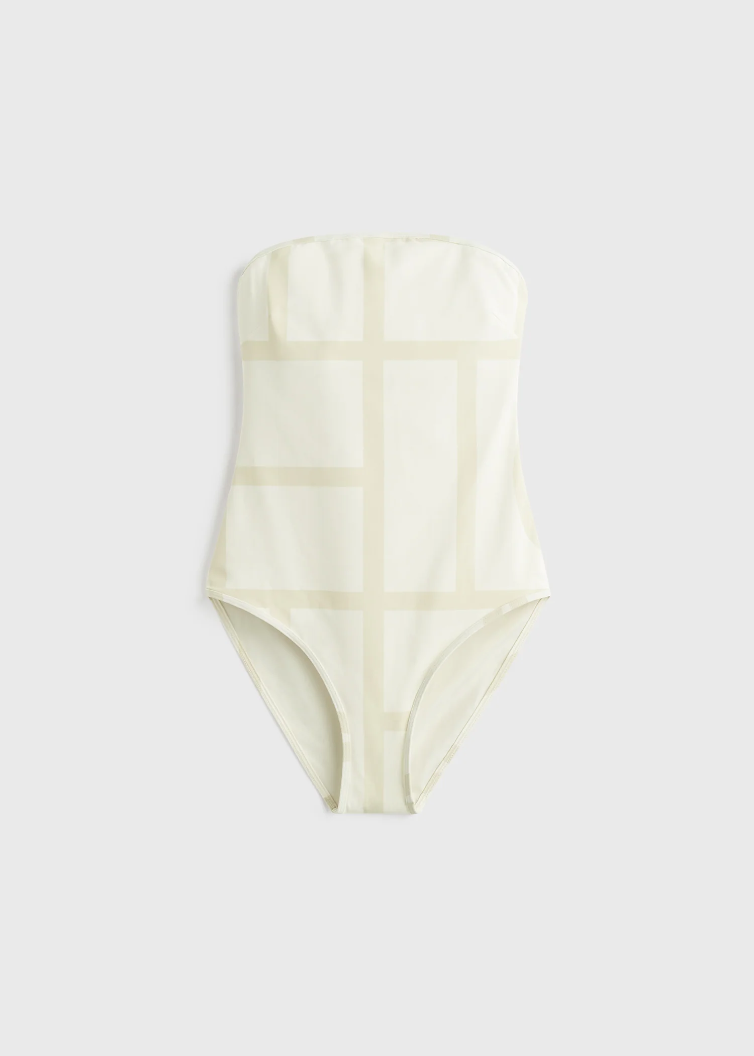 Monogram strapless swimsuit ecru/straw - Image 6