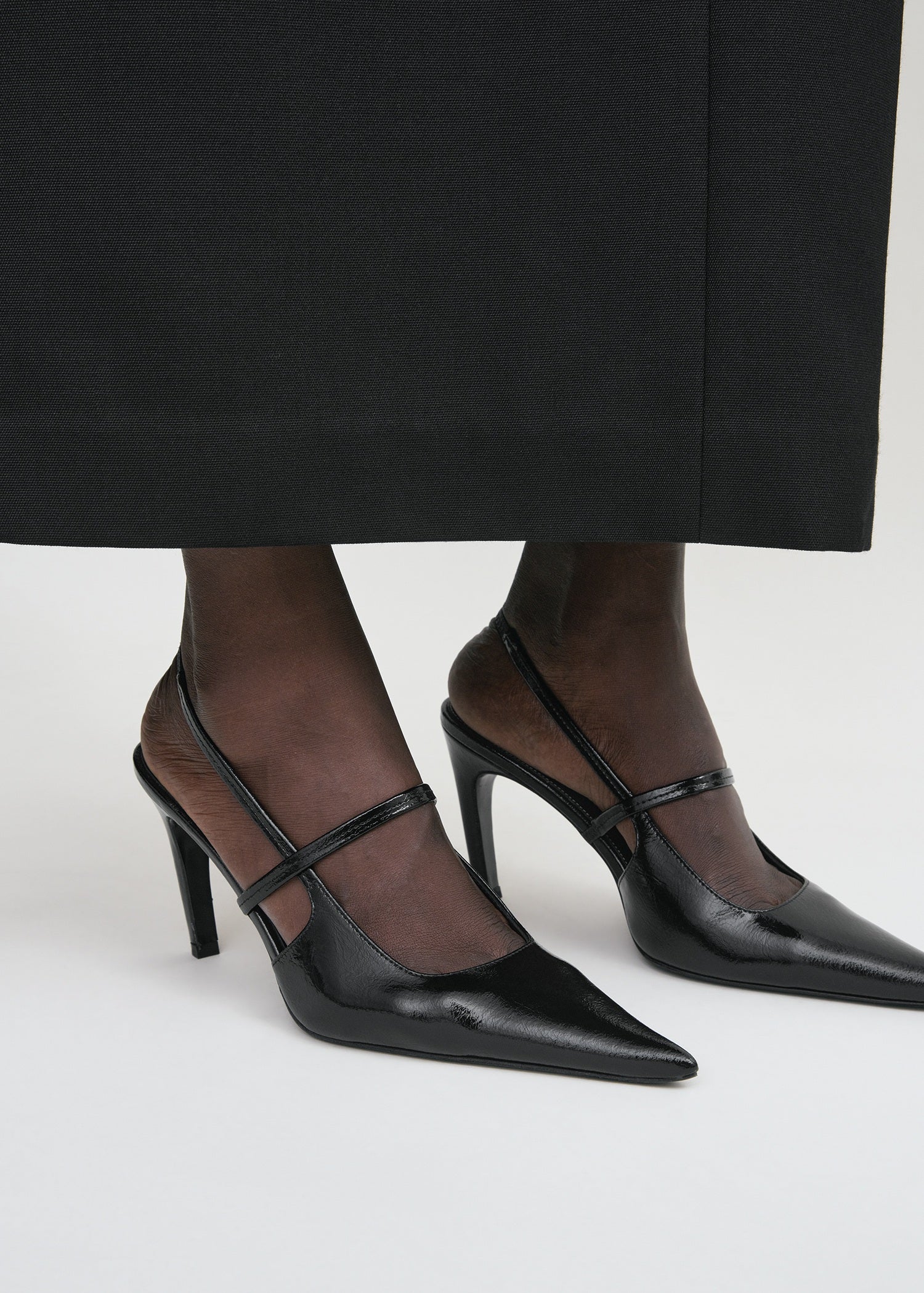 Naplack stiletto slingbacks black - Image 3