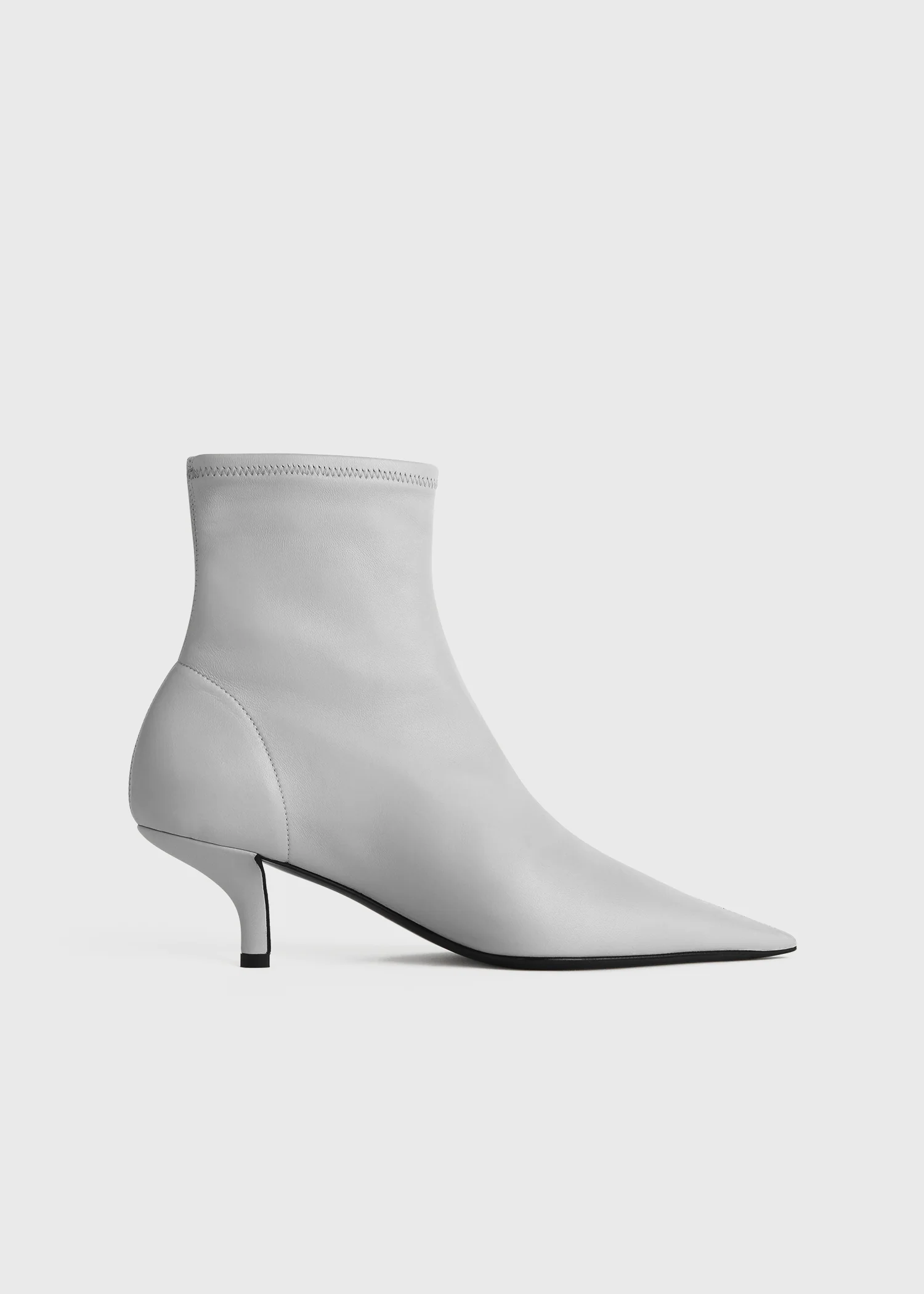 Nappa heeled sock boots light grey - Image 8