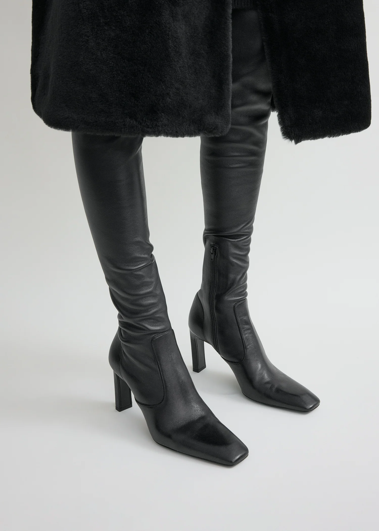 Nappa over-the-knee boots black - Image 3