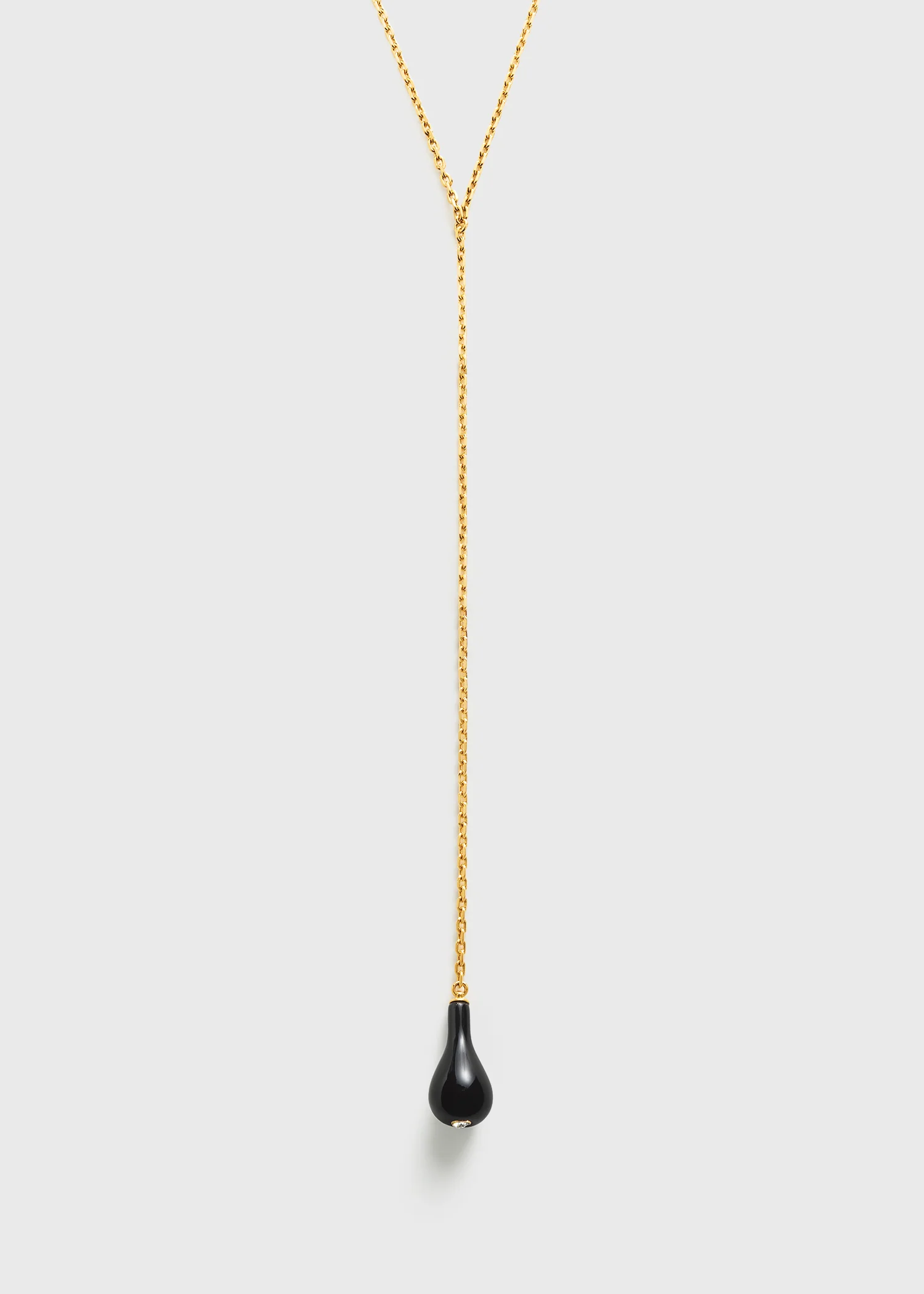 Onyx drop necklace black/gold - Image 4