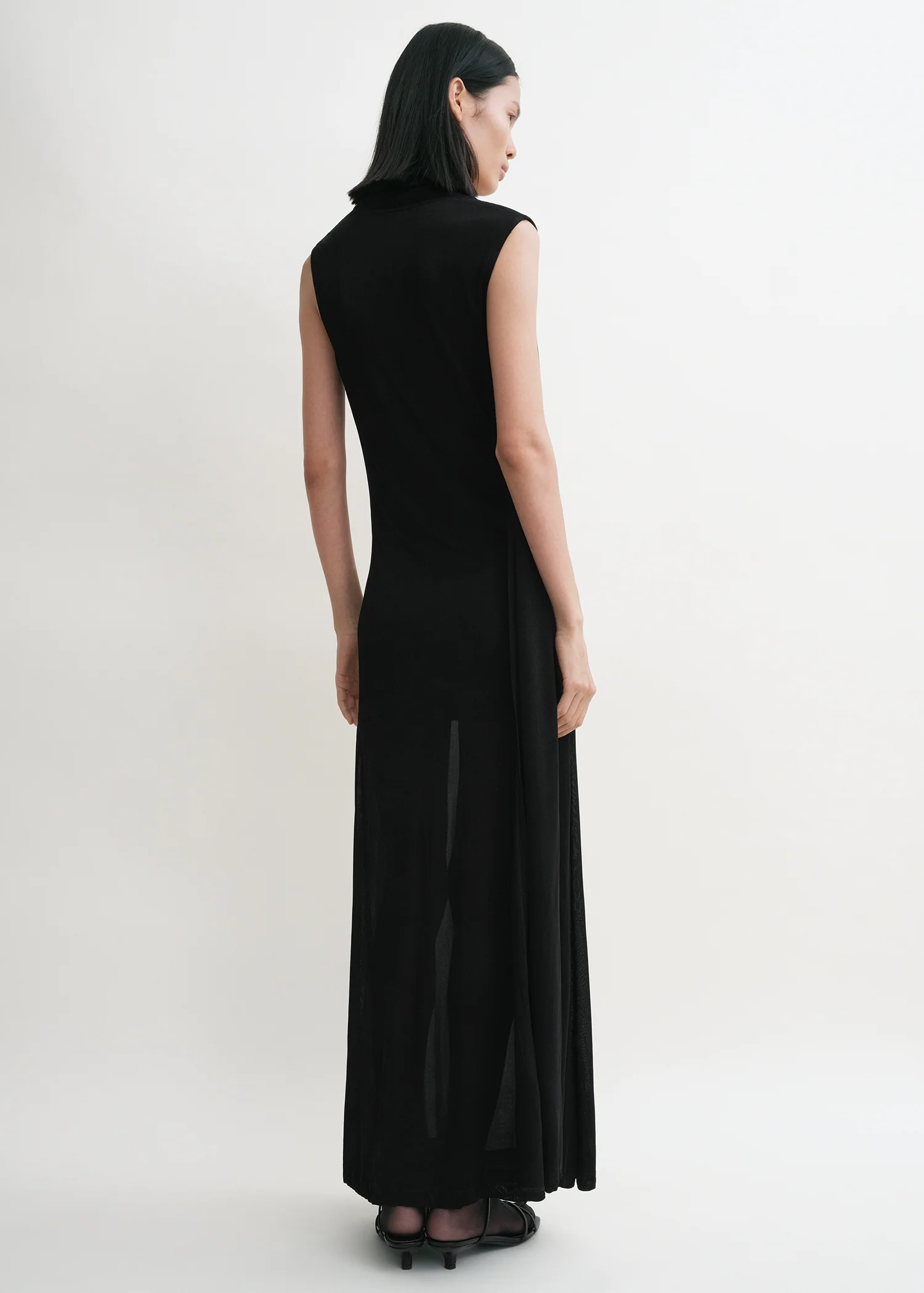 Overlapped scarf dress black - Image 3