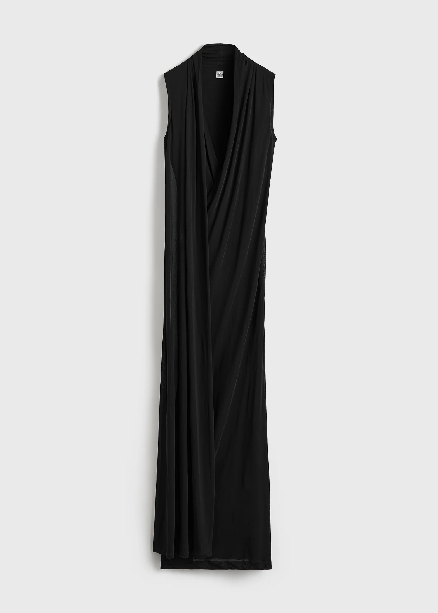 Overlapped scarf dress black - Image 5