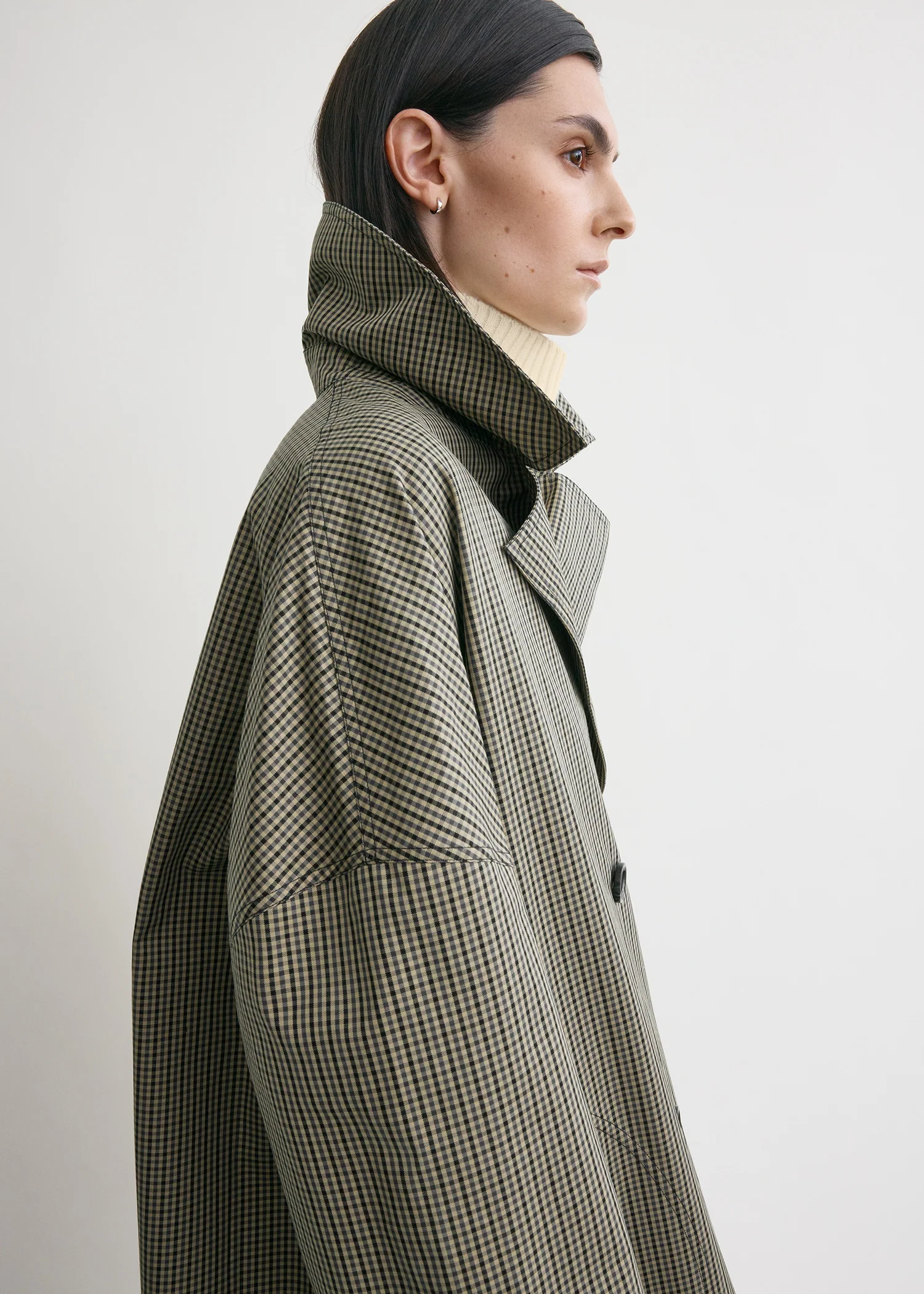 Oversized checked jacket beige/black - Image 4