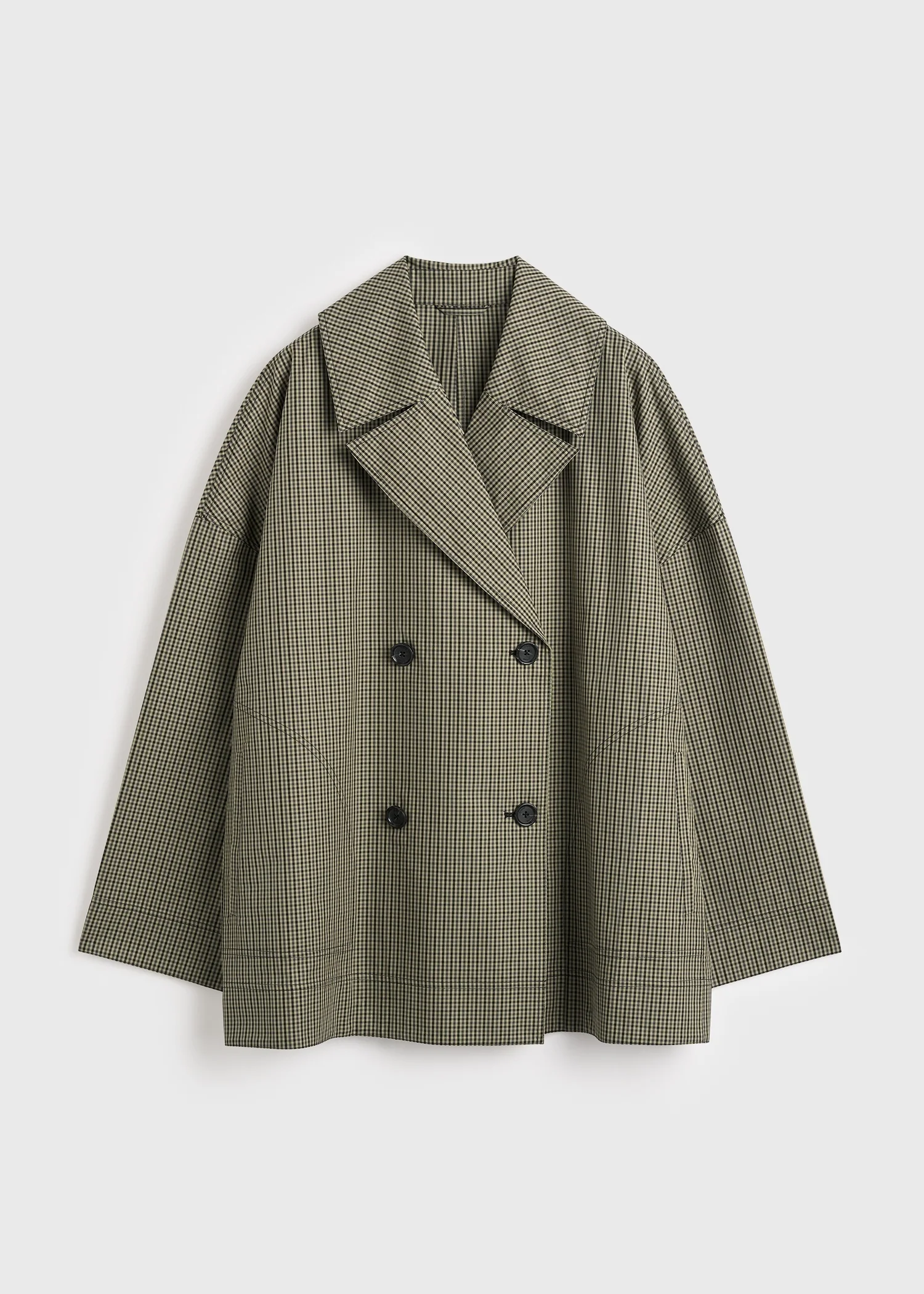 Oversized checked jacket beige/black - Image 6