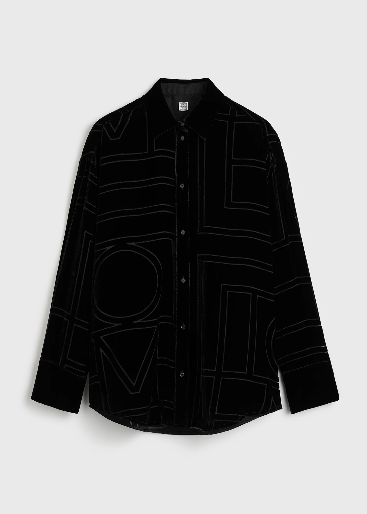 Oversized devoré shirt black petite - Image 6