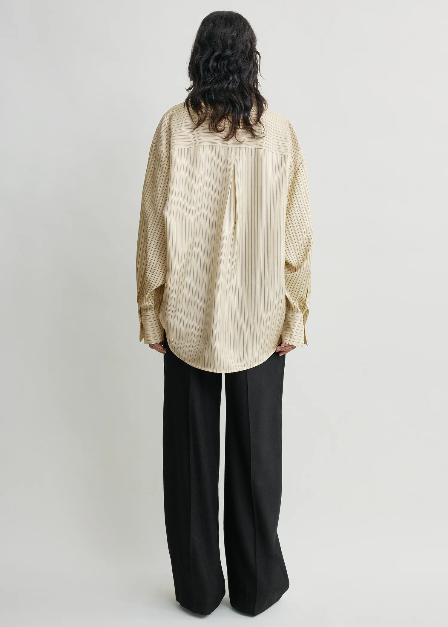 Oversized striped shirt beige/brown petite - Image 3