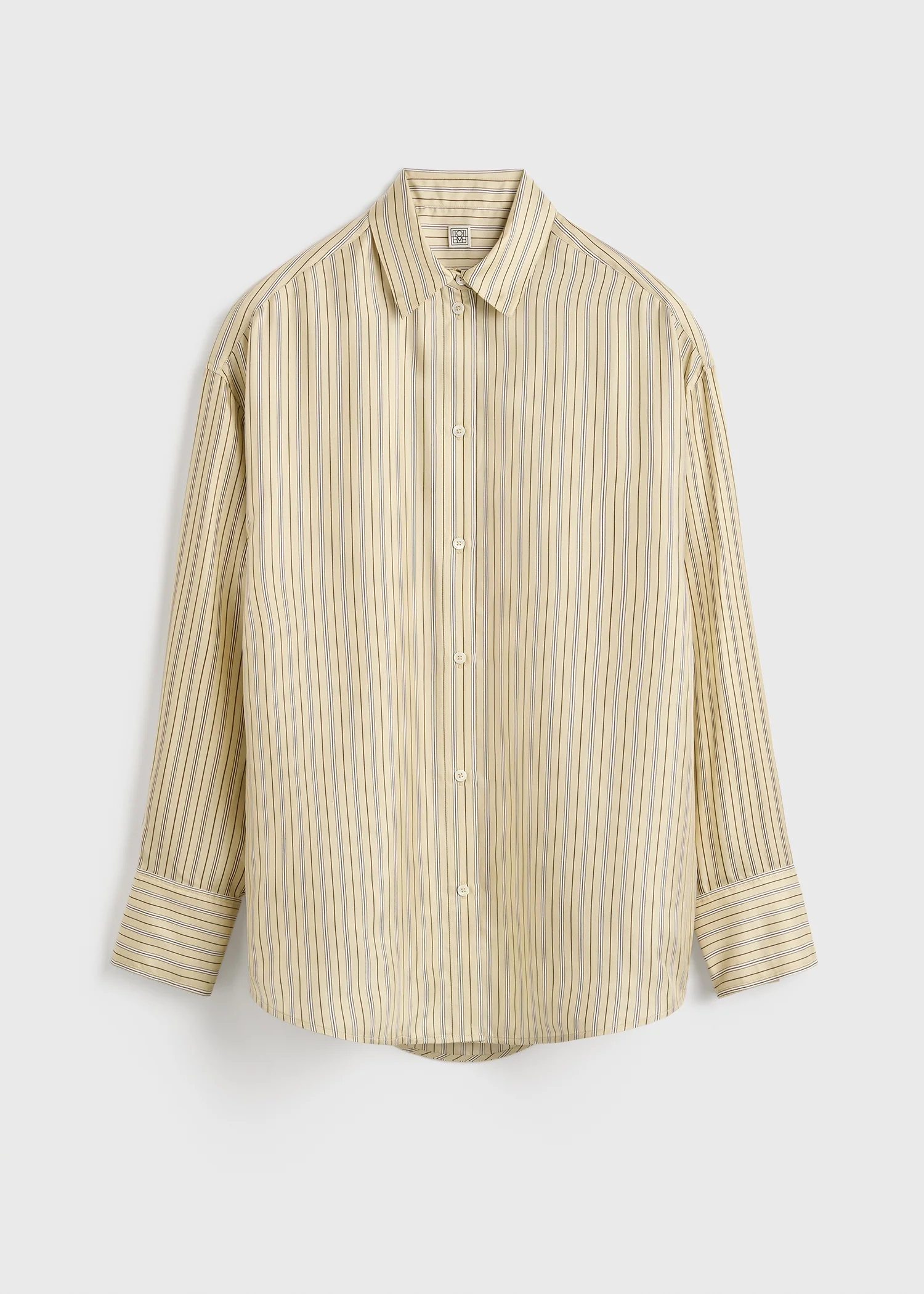Oversized striped shirt beige/brown petite - Image 5