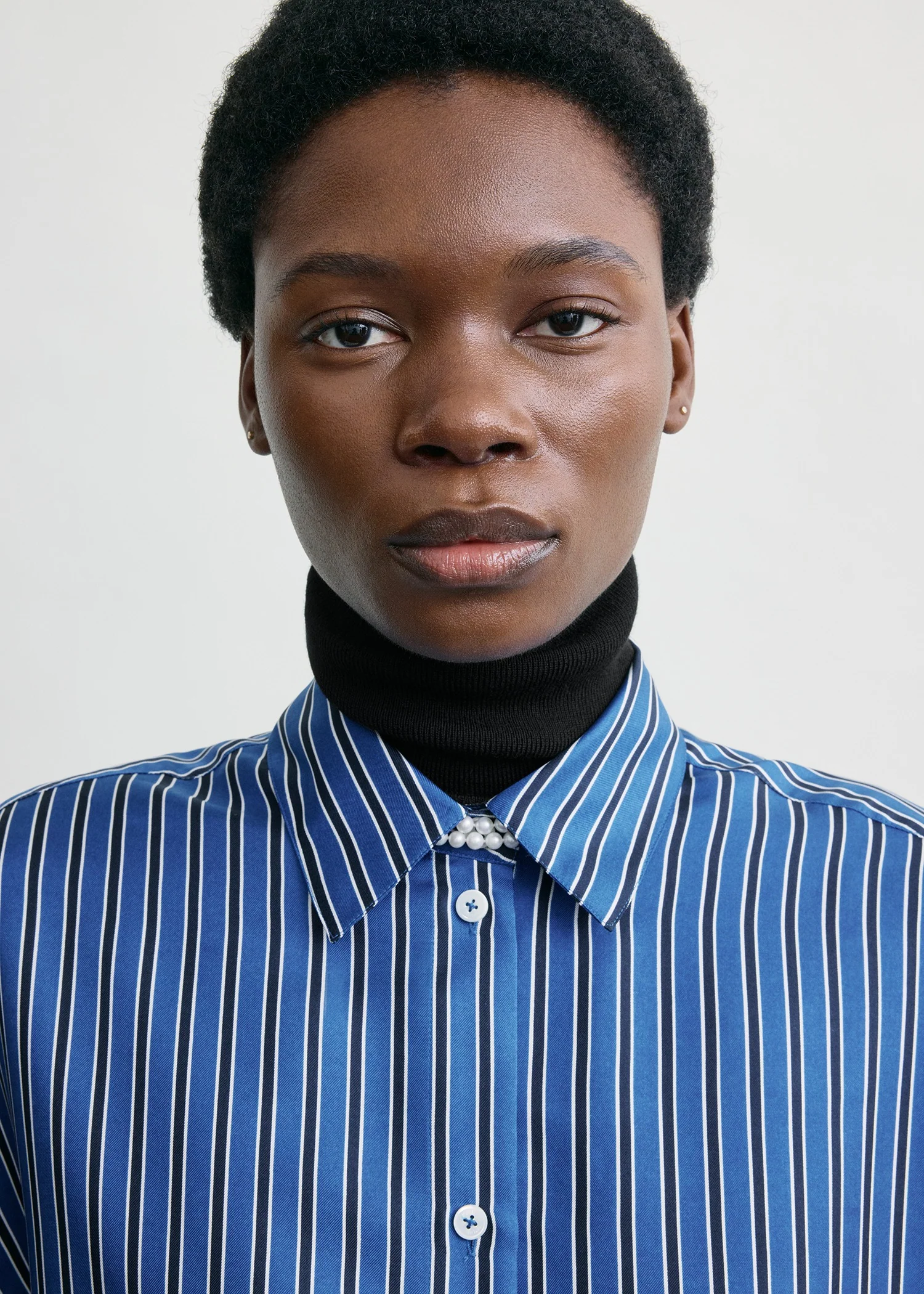 Oversized striped shirt blue/navy petite - Image 5