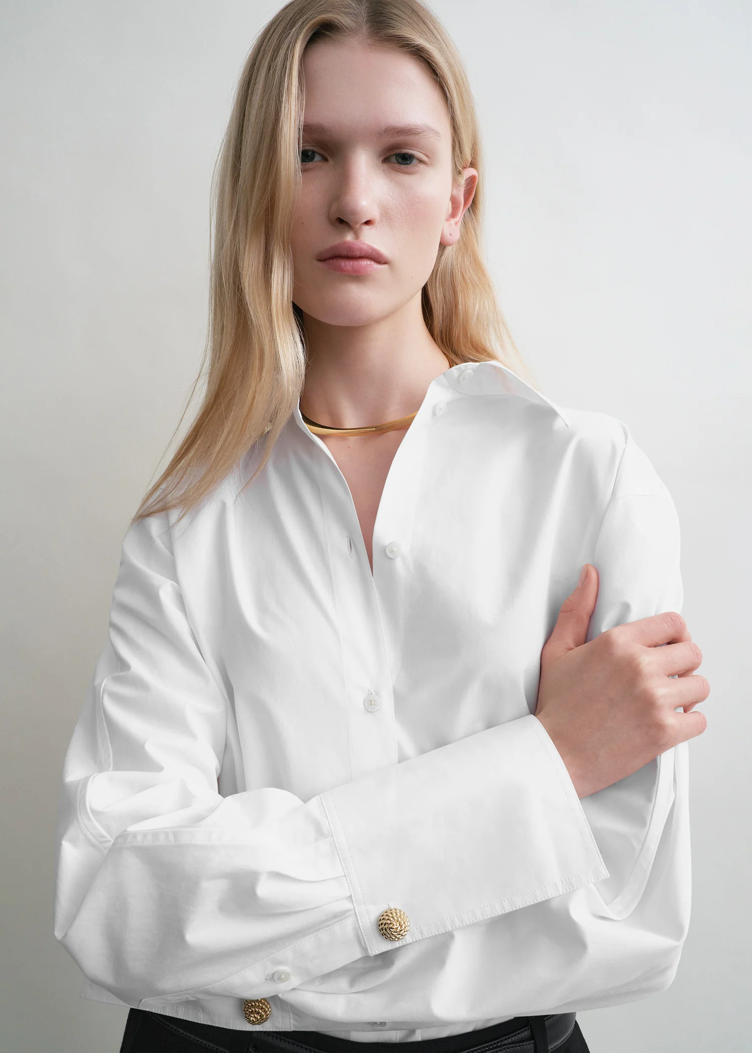 Oversized tuxedo shirt white - Image 4