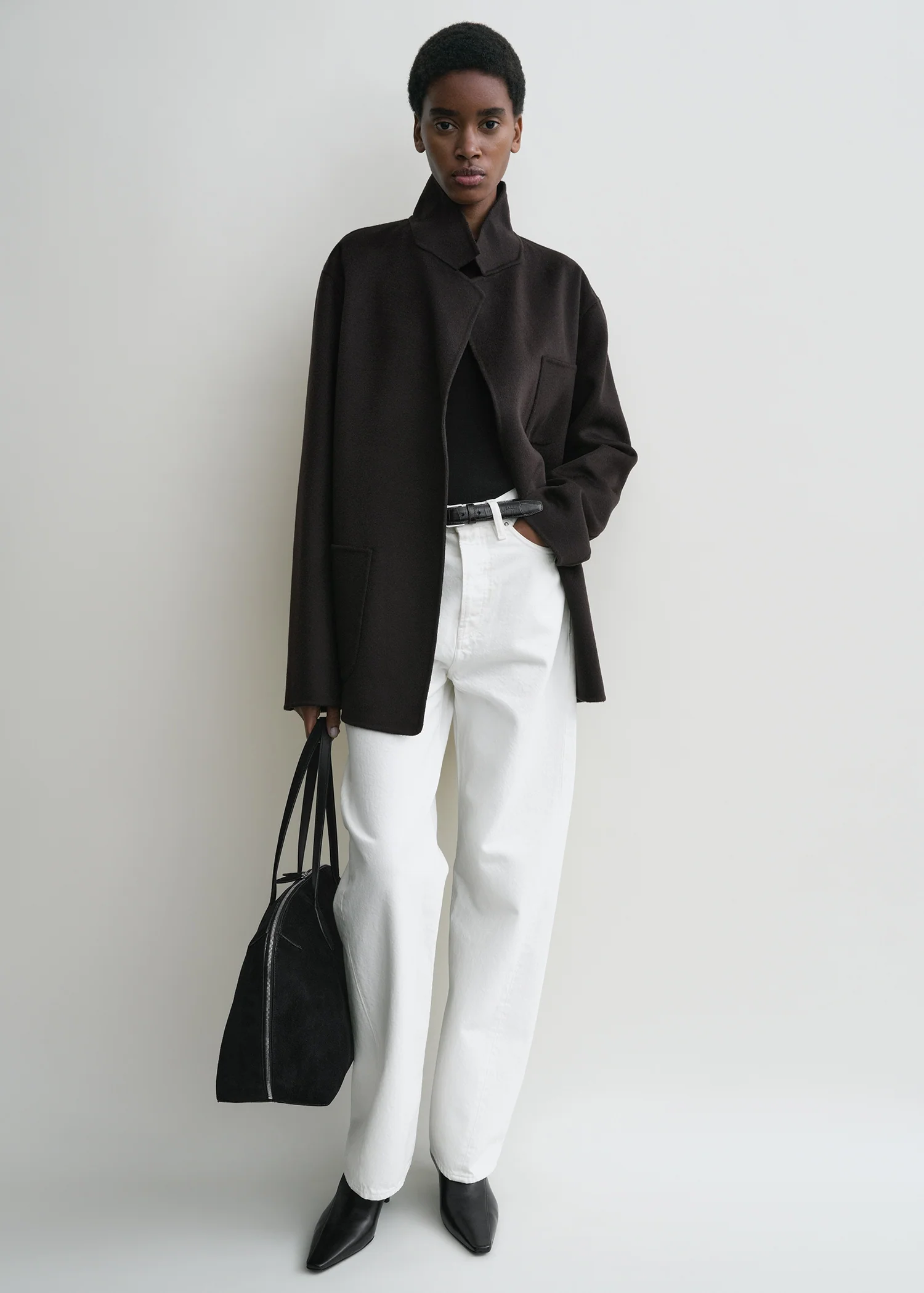 Patch pocket doublé jacket espresso